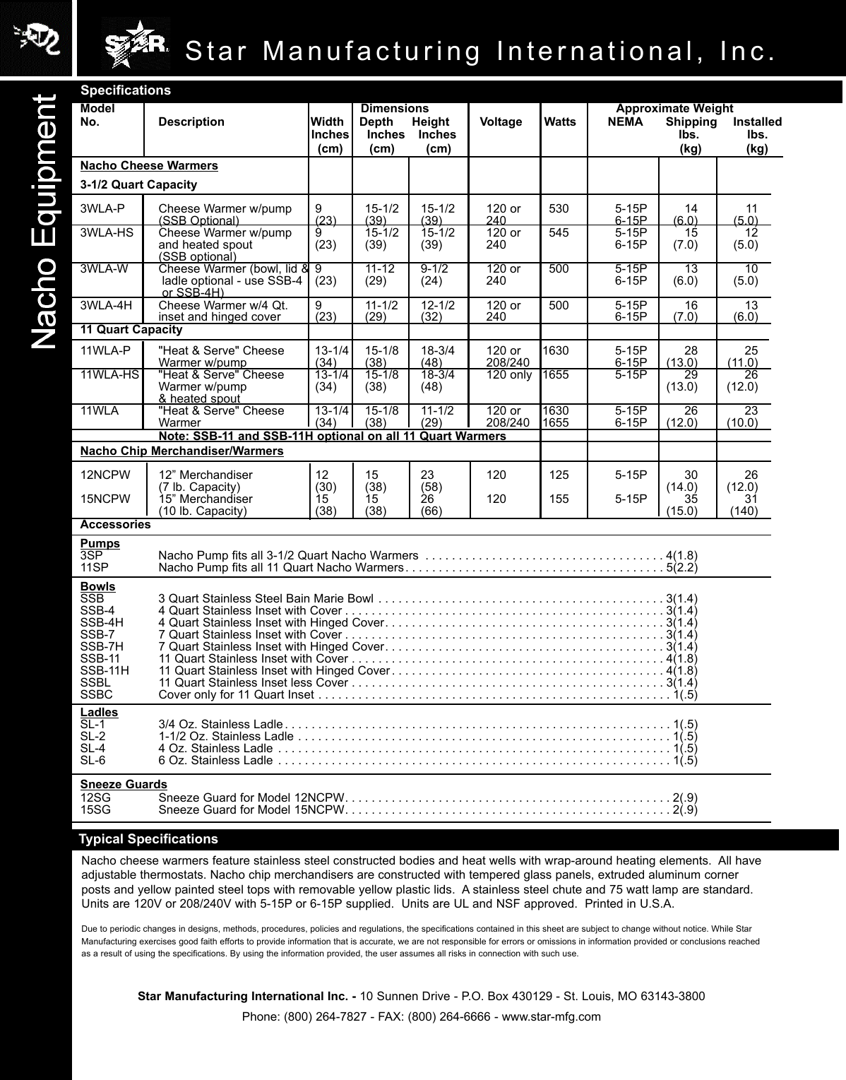 Page 2 of 2 - Star-Manufacturing Star-Manufacturing-Nacho-11Wla-Hs-Users-Manual- 3WlA Hs Nacho Equipment  Star-manufacturing-nacho-11wla-hs-users-manual