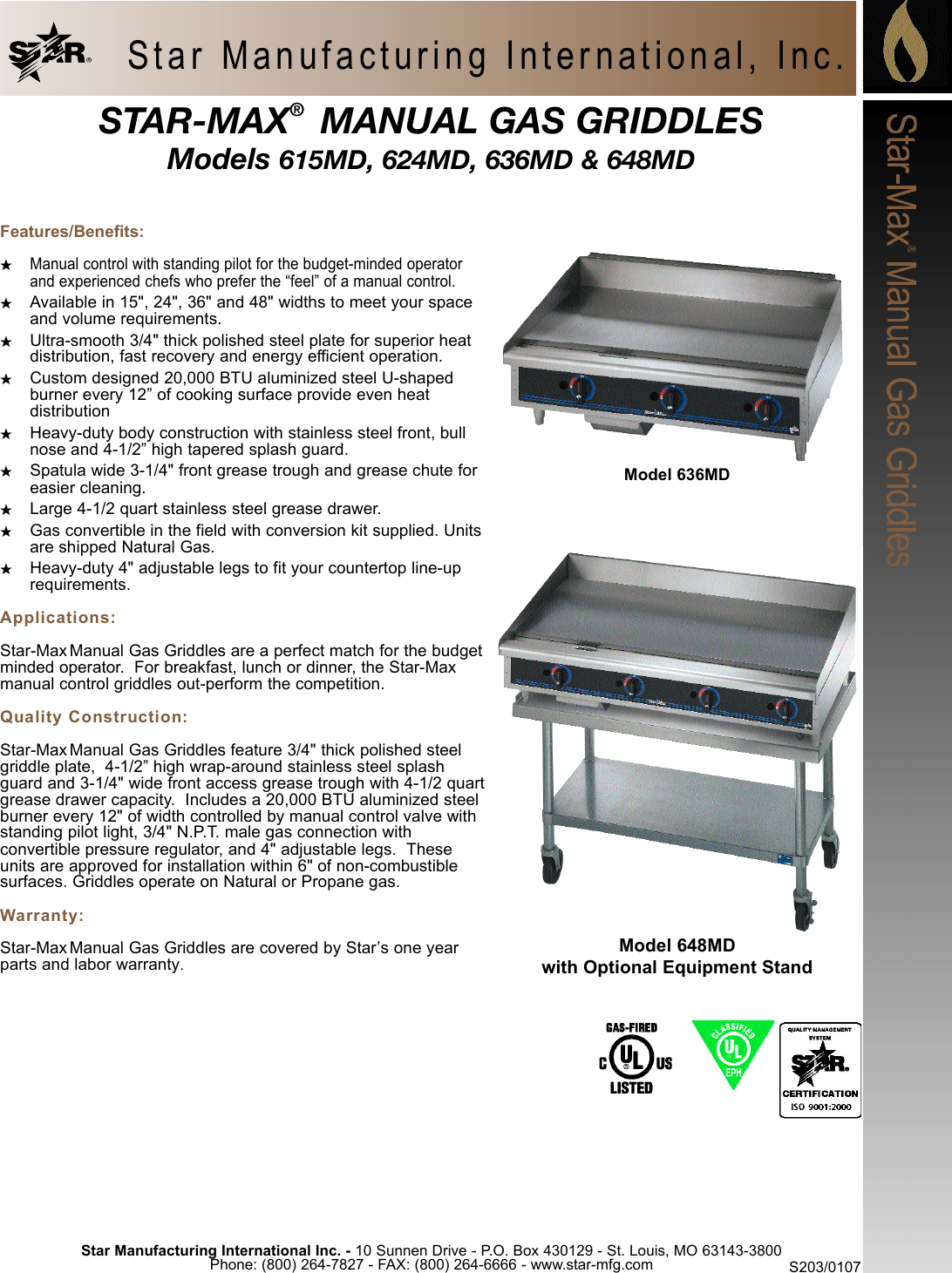 Star Manufacturing Max 615Md Users Manual