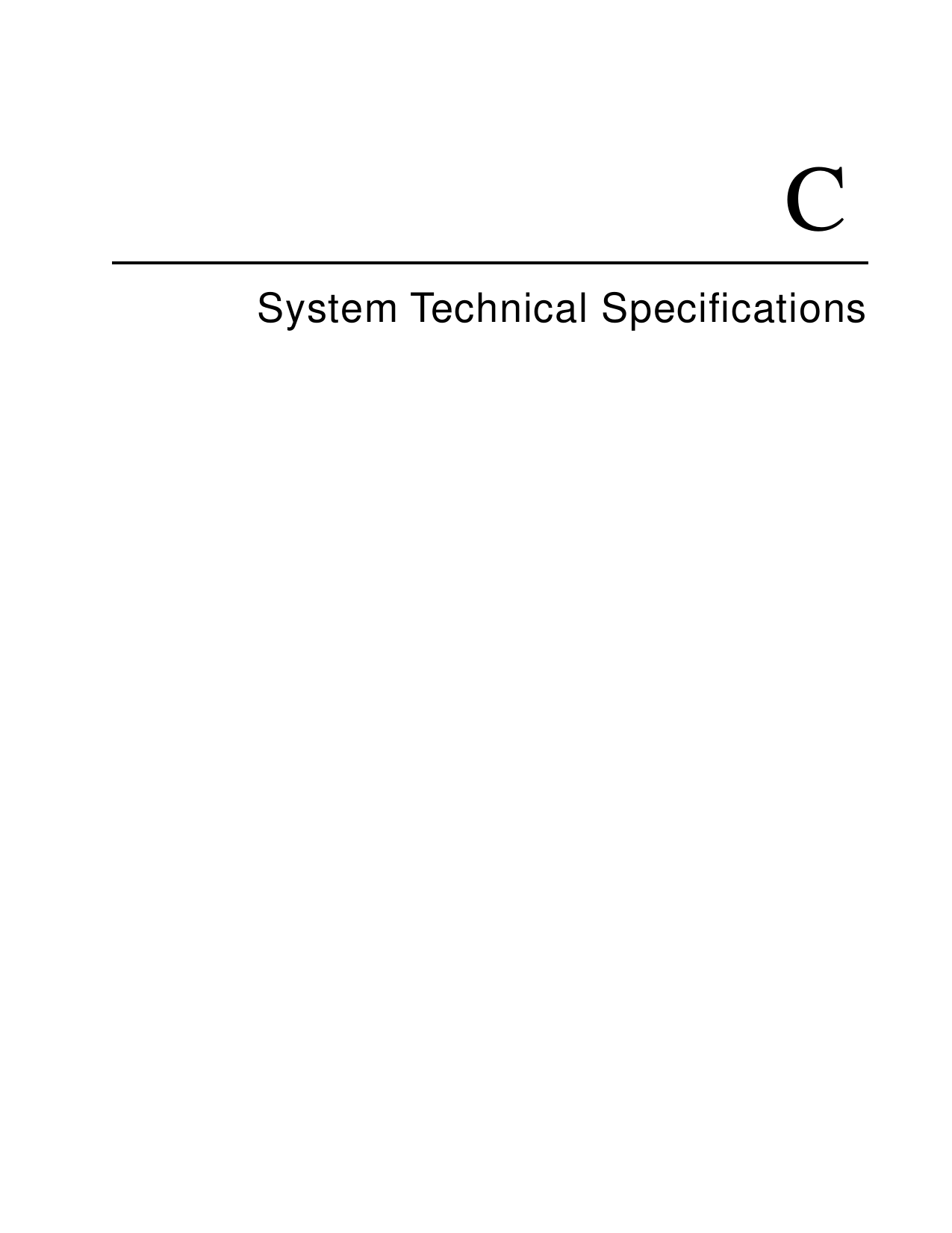 CSystem Technical Specifications