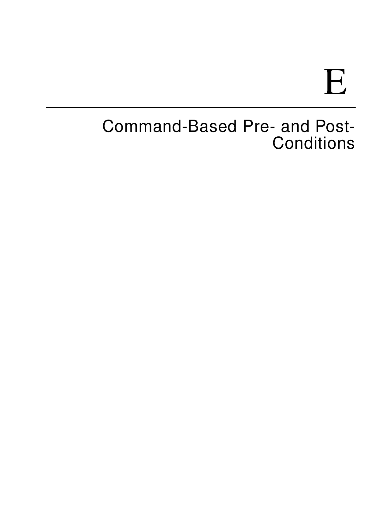 ECommand-Based Pre- and Post-Conditions