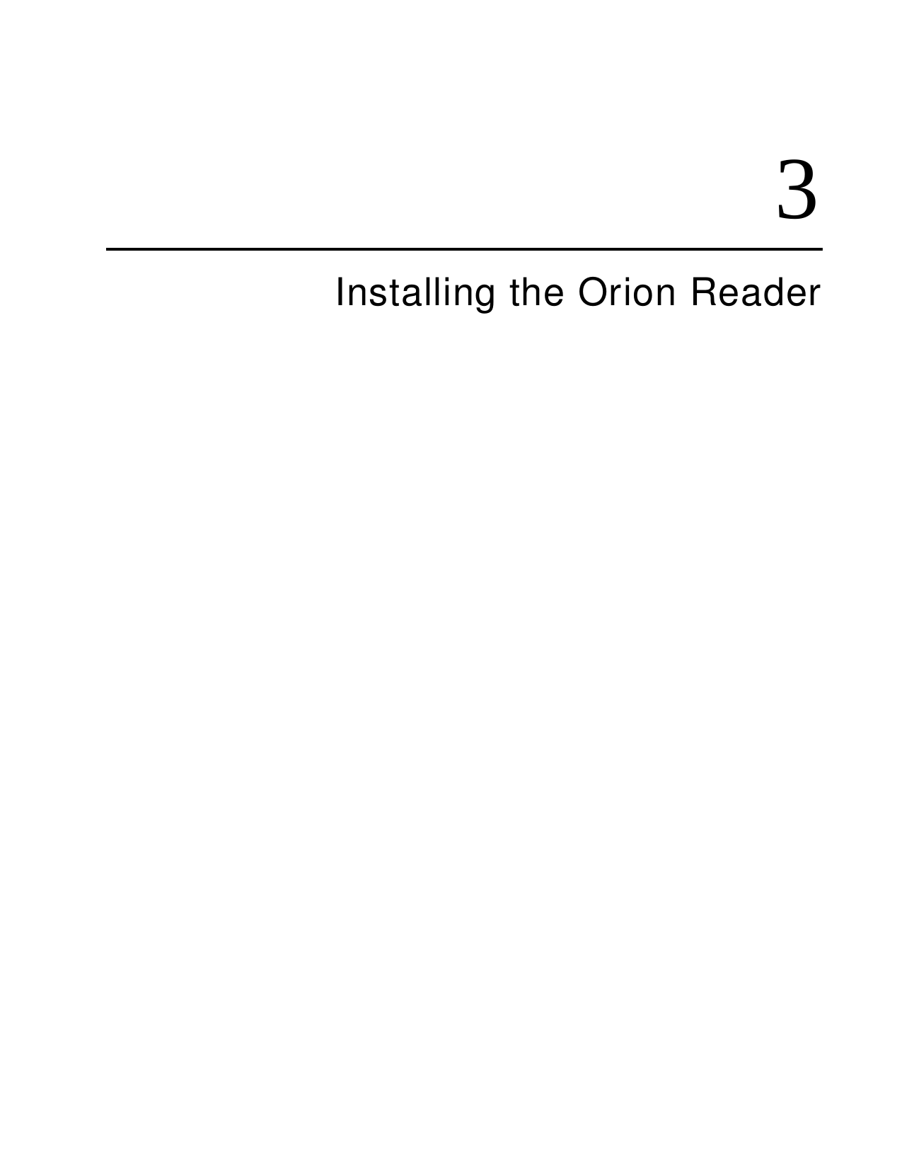 3Installing the Orion Reader