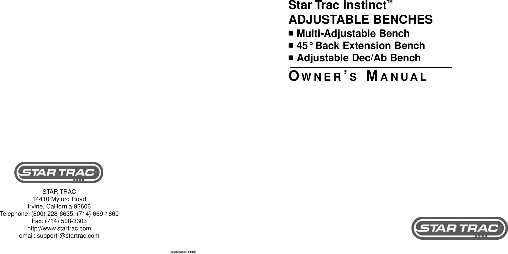 Page 1 of 10 - Star-Trac Star-Trac-Adjustable-Benches--Users-Manual- Adjustable_Benches_2up  Star-trac-adjustable-benches--users-manual