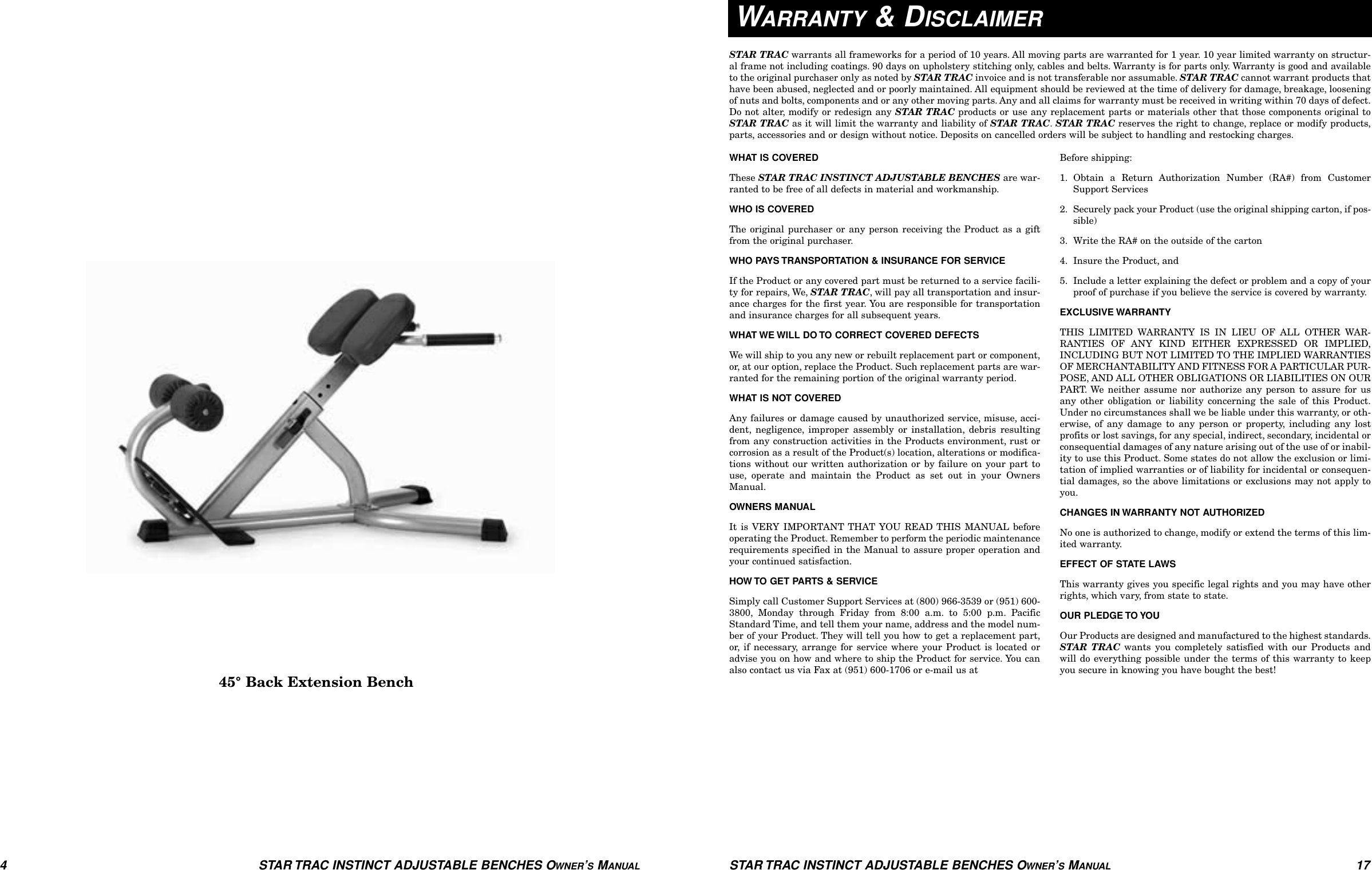 Page 4 of 10 - Star-Trac Star-Trac-Adjustable-Benches--Users-Manual- Adjustable_Benches_2up  Star-trac-adjustable-benches--users-manual