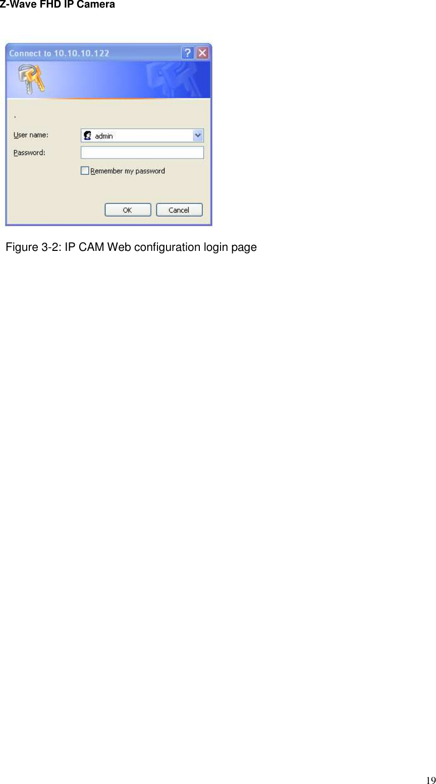 Z-Wave FHD IP Camera   19  Figure 3-2: IP CAM Web configuration login page  