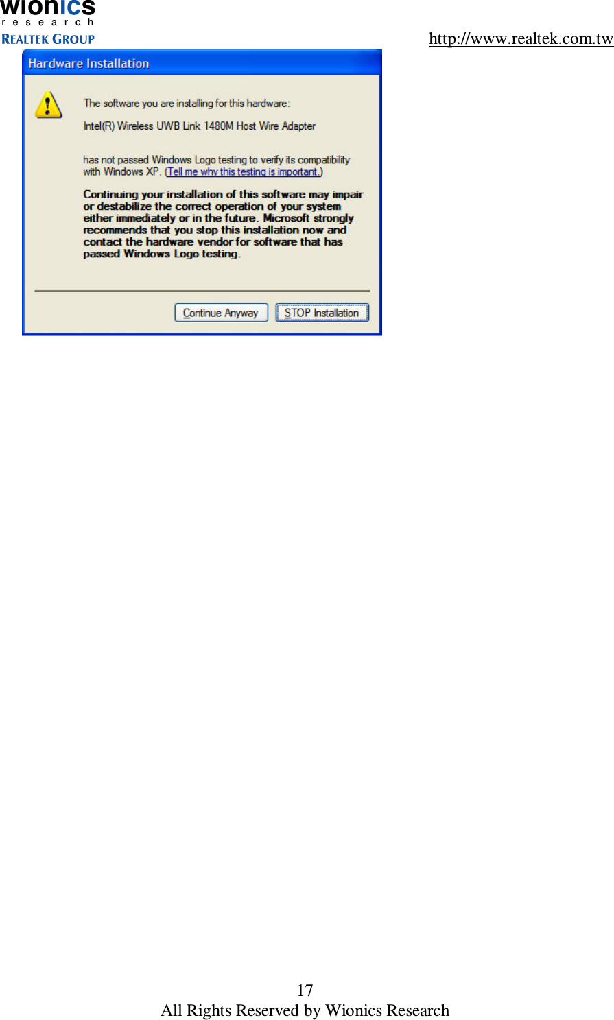 wionicsr e s e a r c h    http://www.realtek.com.tw 17 All Rights Reserved by Wionics Research  