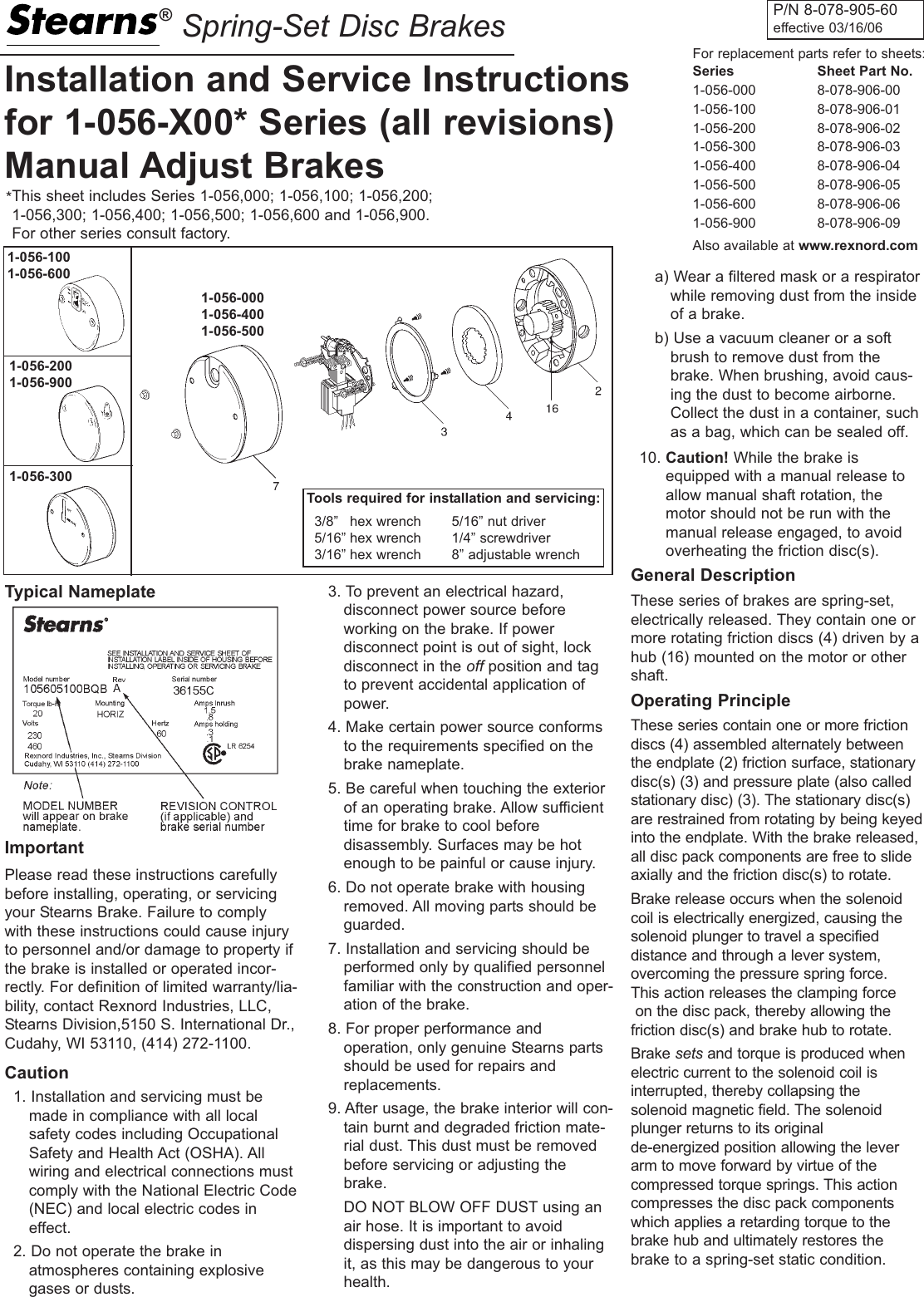 Page 1 of 4 - Stearns 1-056-X00 User Manual  To The Dc1abf01-0066-4de1-afe2-2daf3aa89901