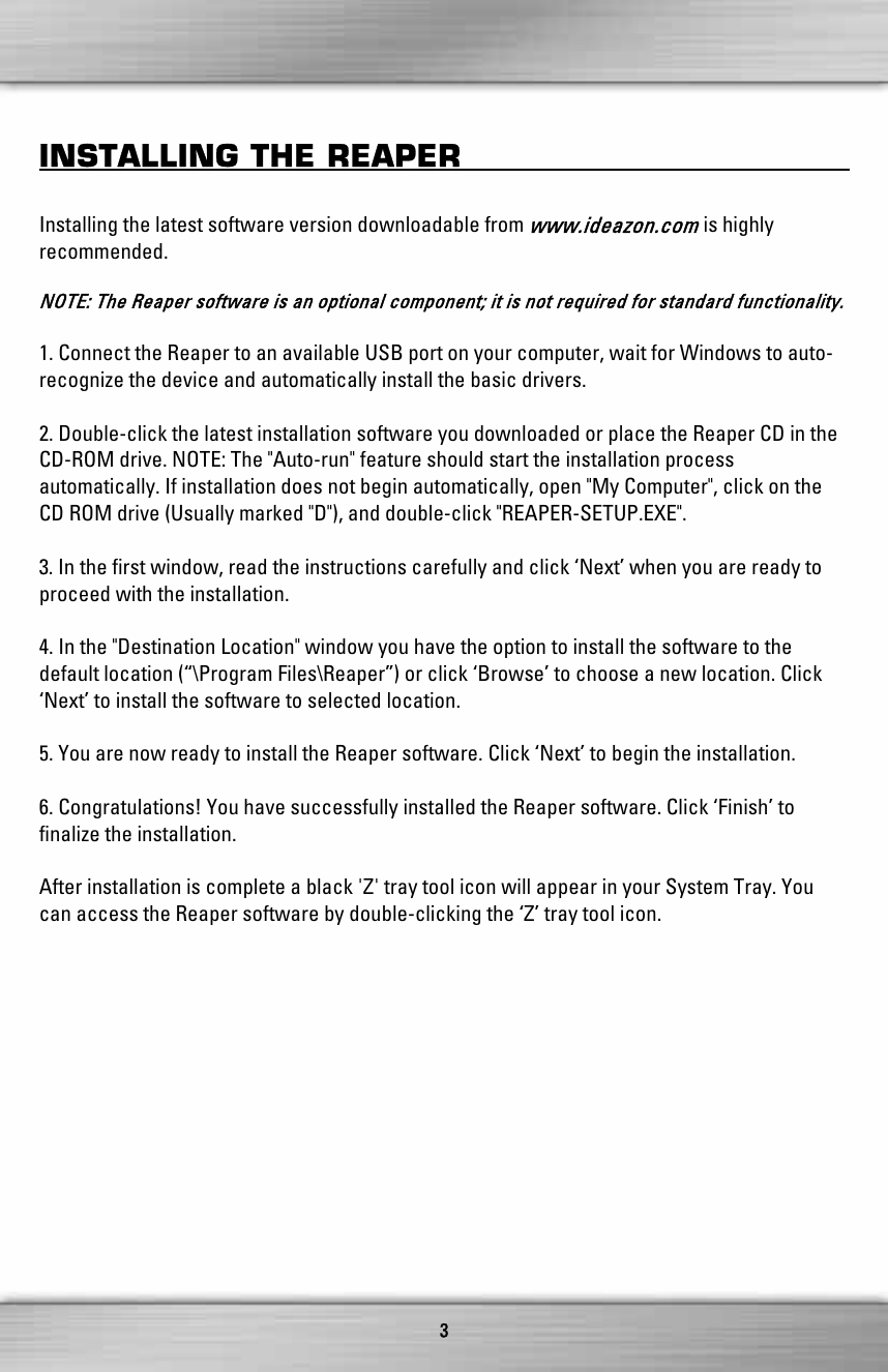 Page 3 of 5 - Steelseries Steelseries-Reaper-Zms1000-Users-Manual Reaper - QSG _Sept22