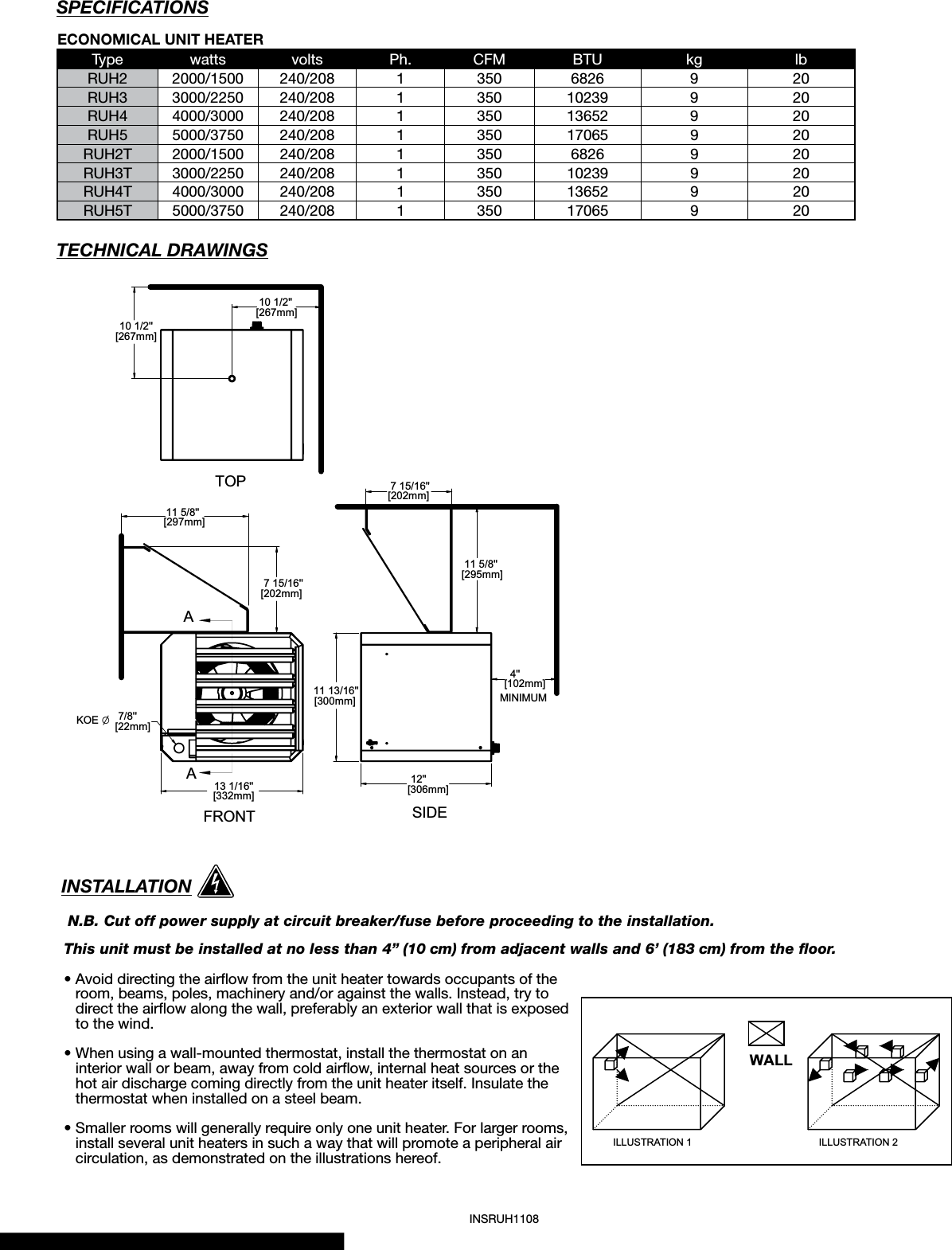 Page 3 of 6 - Stelpro Stelpro-Ruh-Series-Users-Manual- ManualsLib - Makes It Easy To Find Manuals Online!  Stelpro-ruh-series-users-manual