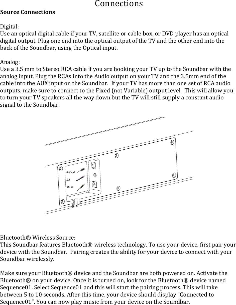 Steren Electronics SB03 LC soundbar, Jimi soundbar User Manual