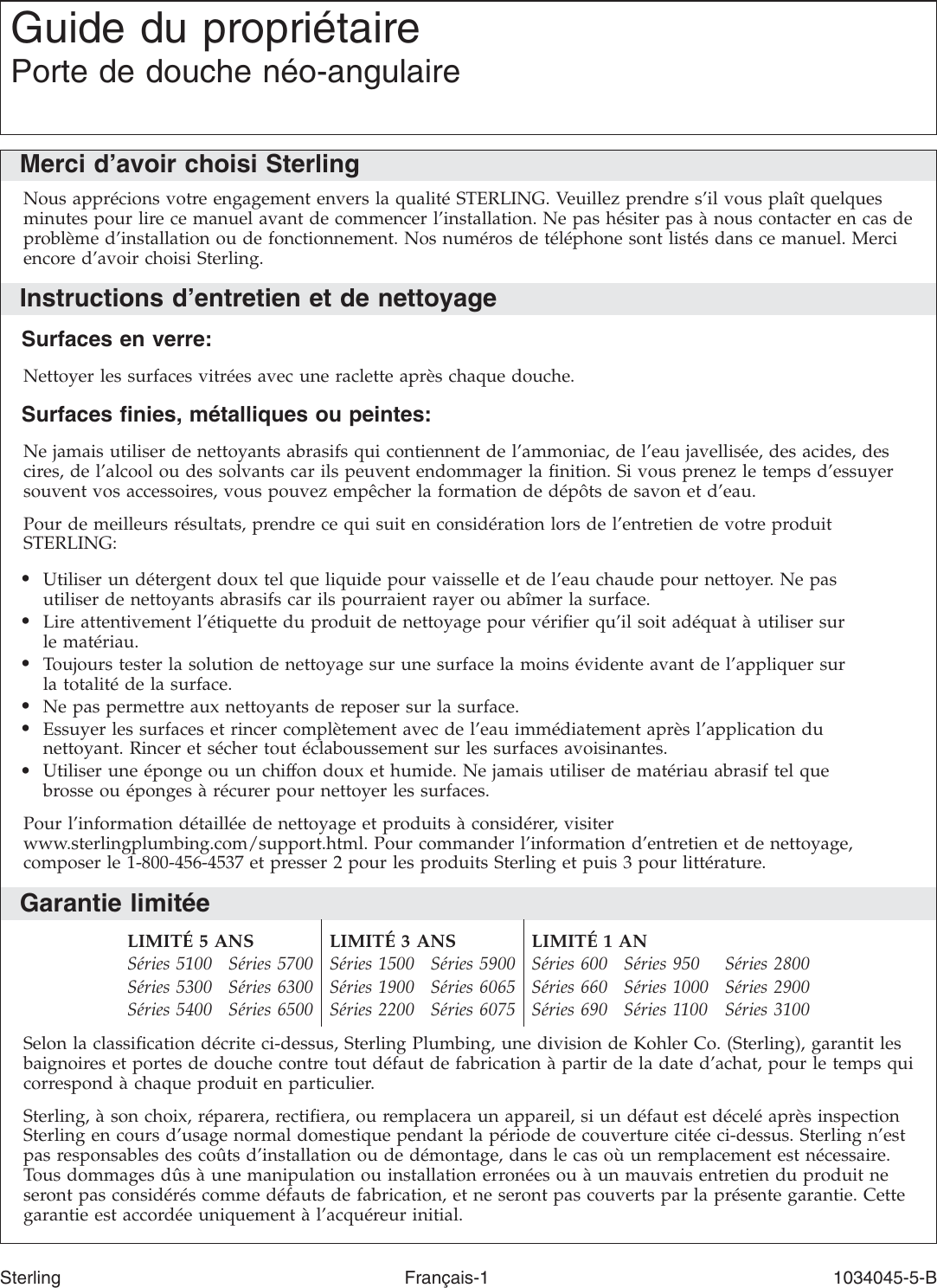 Page 4 of 12 - Sterling-Plumbing Sterling-Plumbing-Neo-Angle-Shower-Door-2200A-36-Users-Manual- No Job Name  Sterling-plumbing-neo-angle-shower-door-2200a-36-users-manual