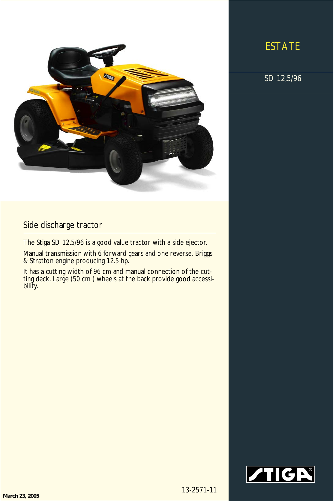 Page 1 of 2 - Stiga Stiga-5-96-Users-Manual-  Stiga-5-96-users-manual