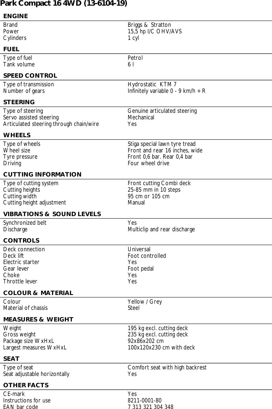 Page 2 of 2 - Stiga Stiga-Park-Compact-16-4Wd-Users-Manual-  Stiga-park-compact-16-4wd-users-manual