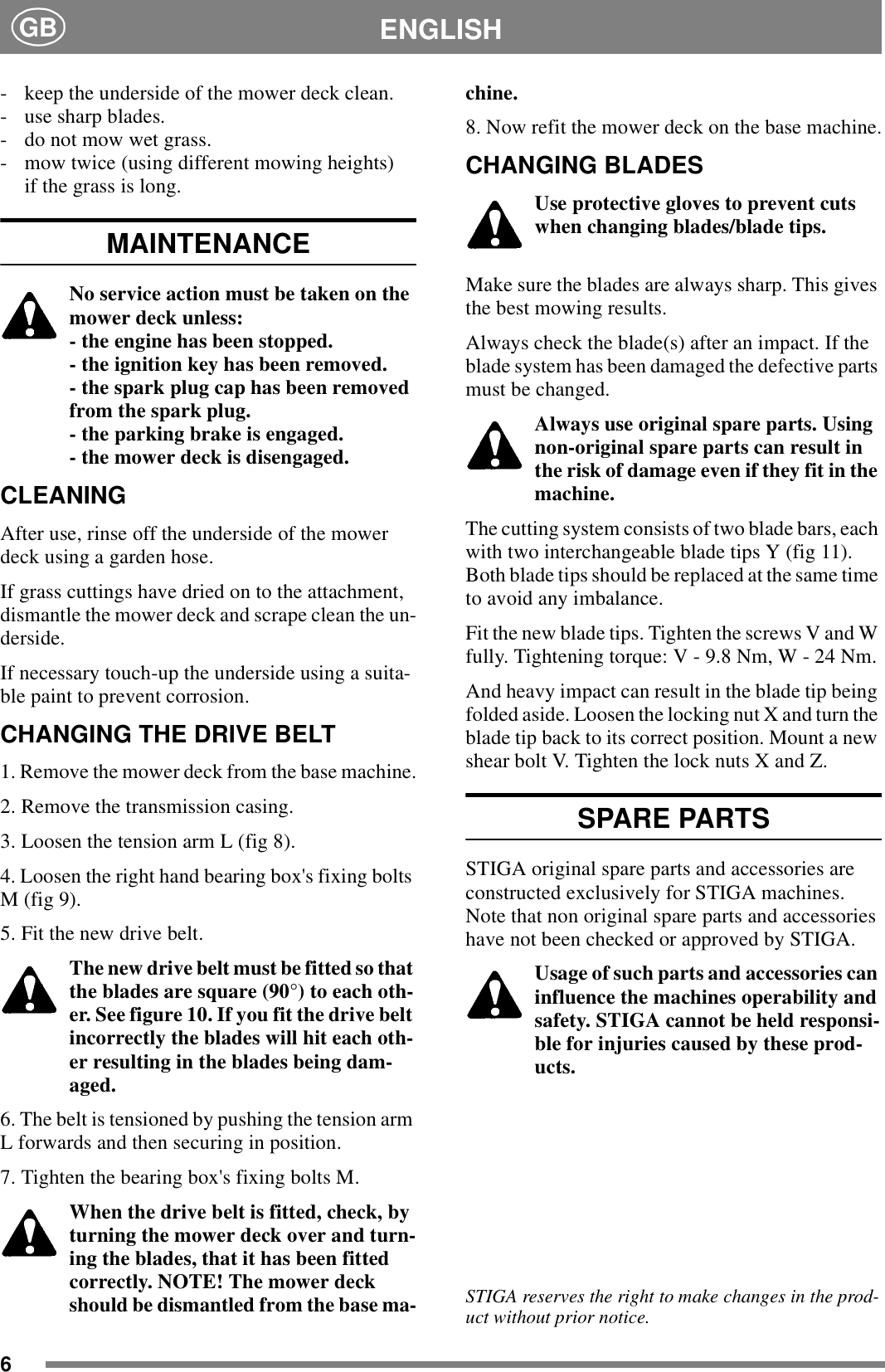 Page 5 of 5 - Stiga Stiga-Villa-8211-3013-10-Users-Manual-  Stiga-villa-8211-3013-10-users-manual