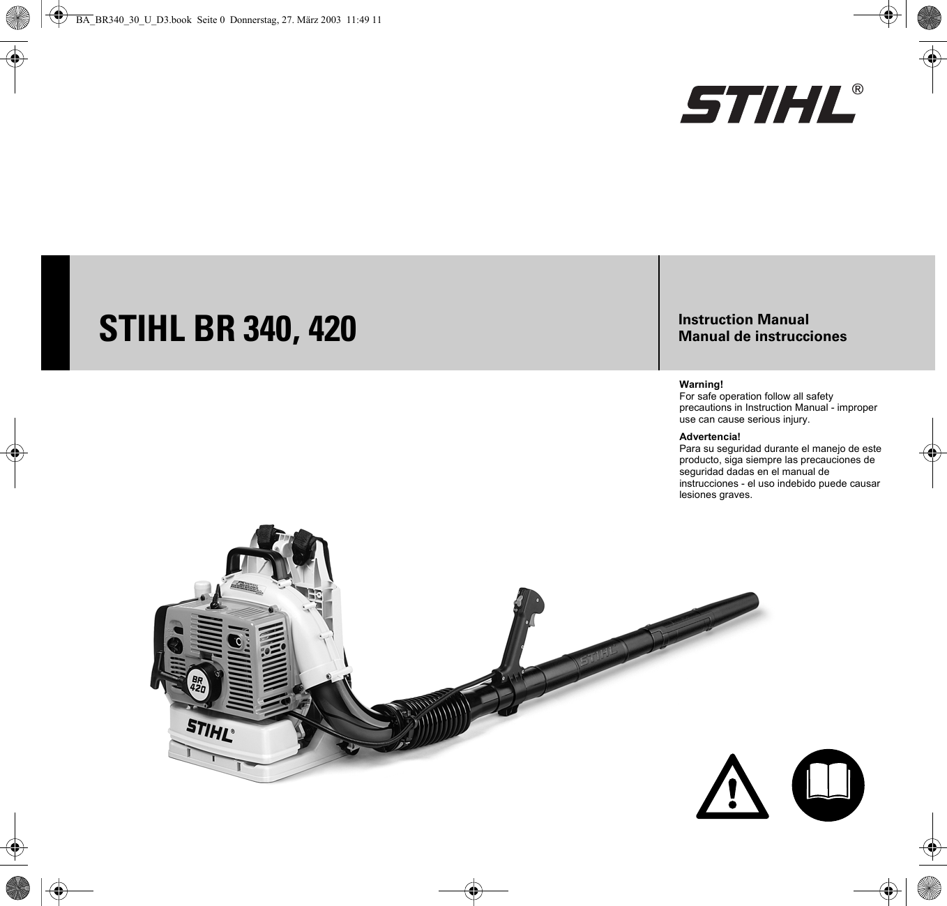 Stihl Br340 420 Manual BR 340, 340 L, 420, C
