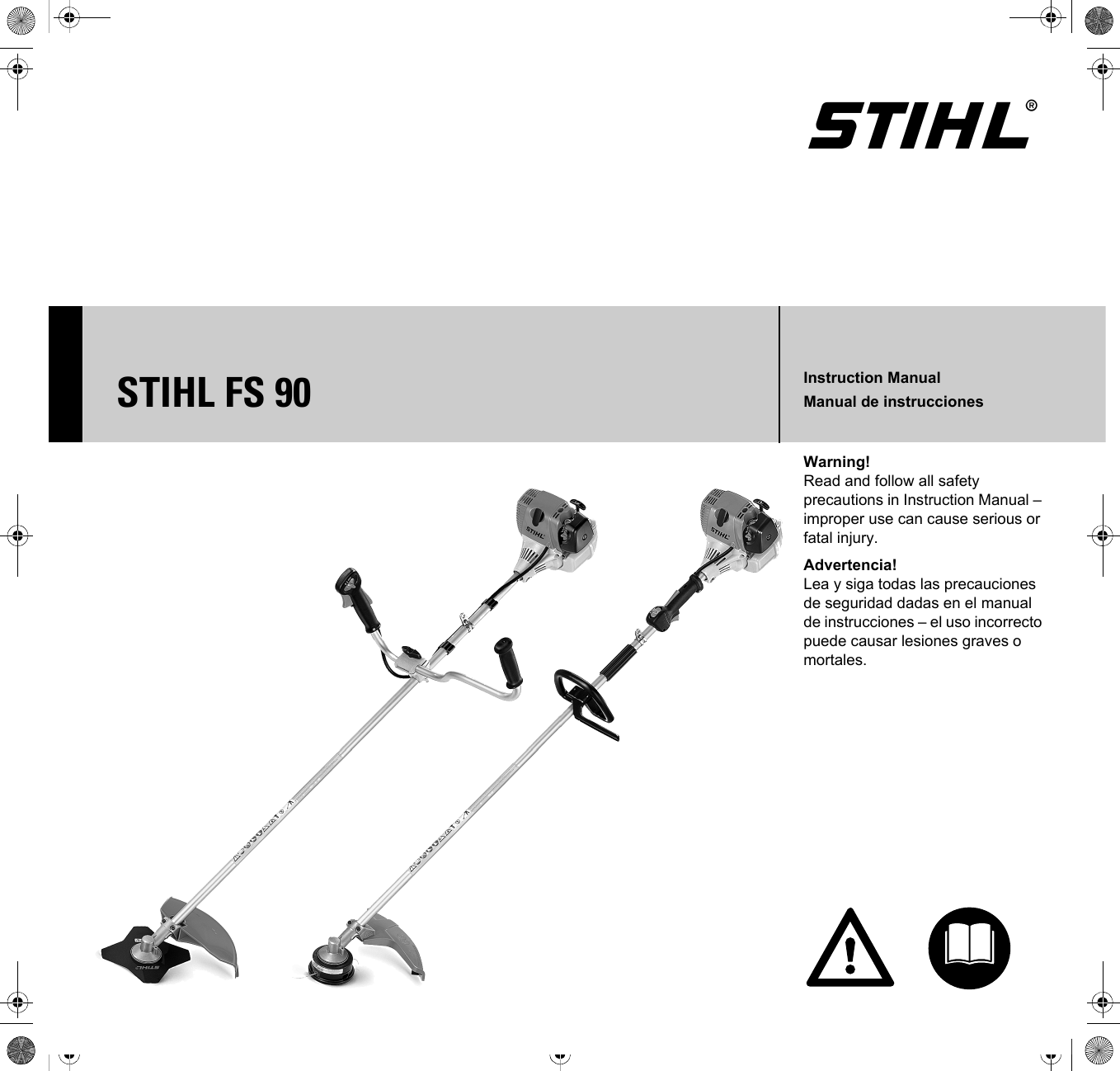 Stihl Fs 90 90r Grass Trimmer Instruction Manual 90 90r Professional Use Usa