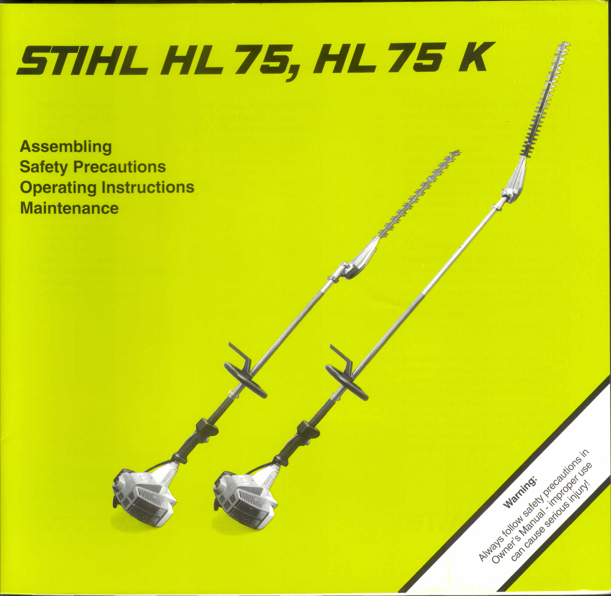 Stihl Hl75 75K Manual HL 75, 75 K