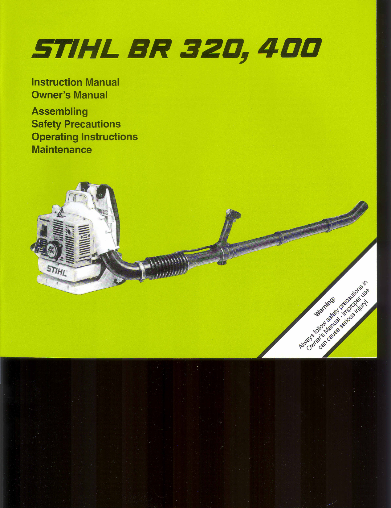 Stihl Br 320 Instruction Manual 320, 400