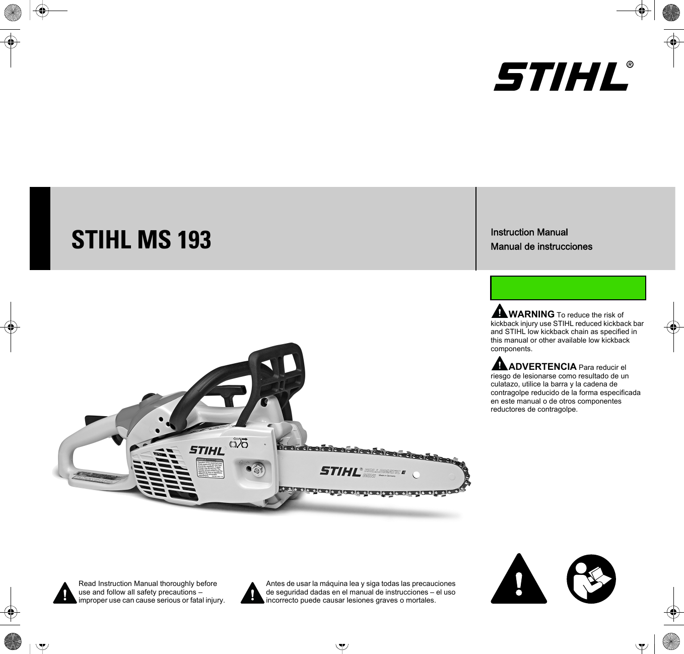 Stihl Ms 193 C E Instruction Manual Owners