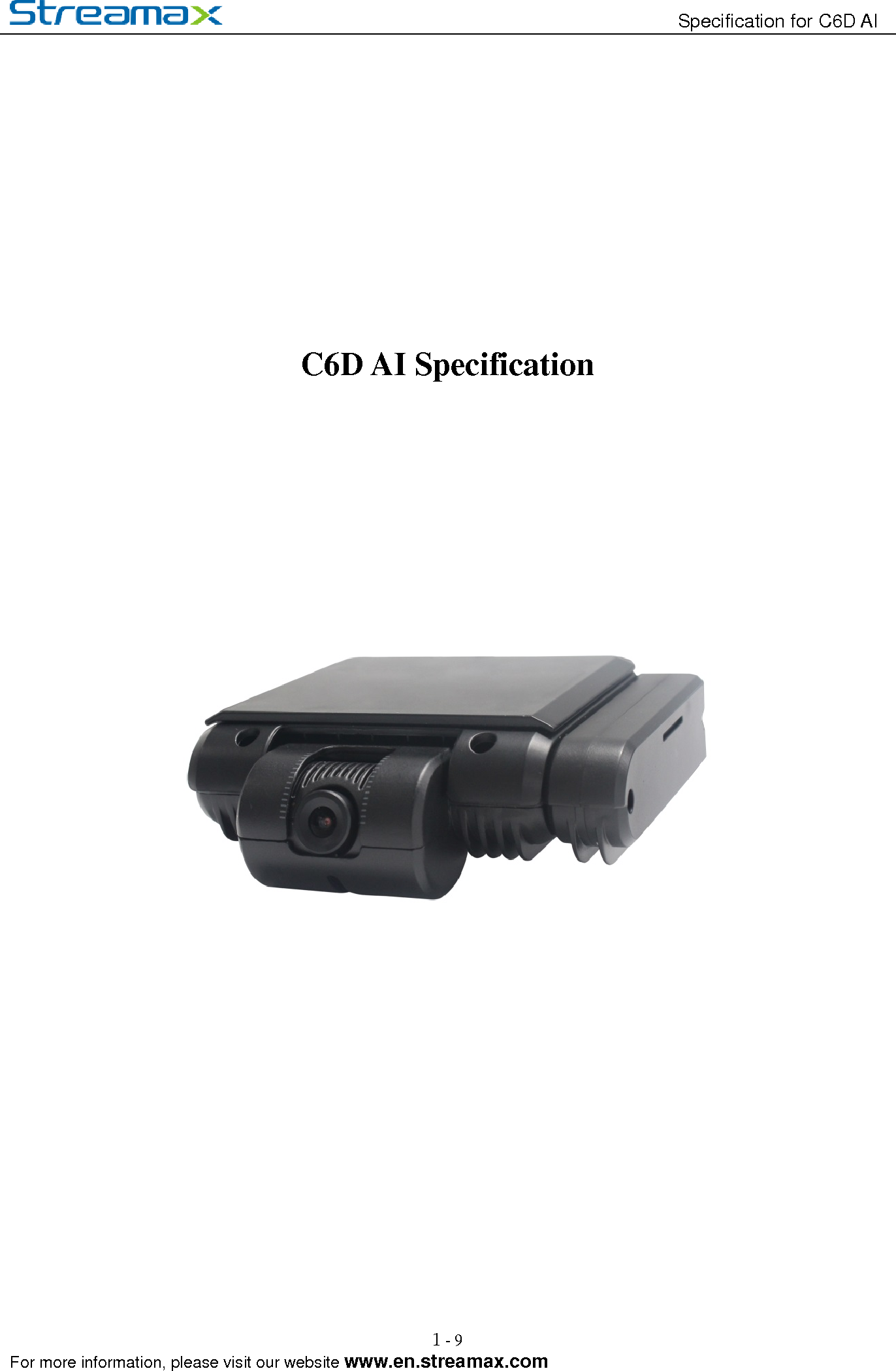 Streamax Technology C6DAI CAMERA User Manual