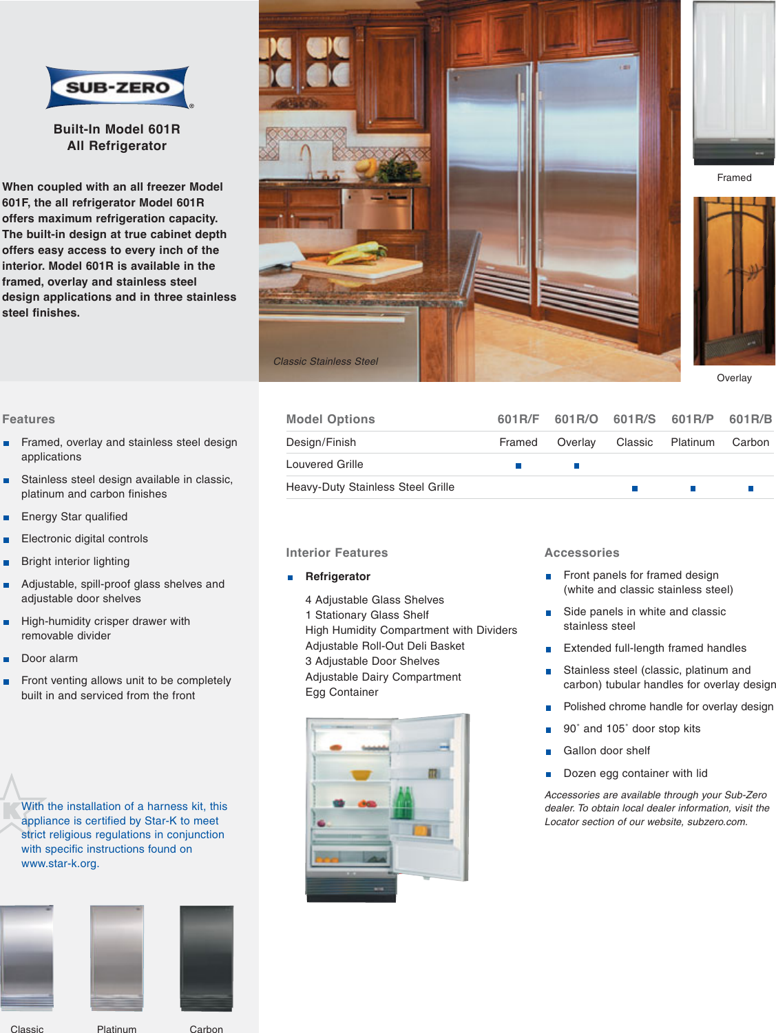 Subzero Wolf 601R All Refrigerator Quick Reference Guide QR_2 SZ