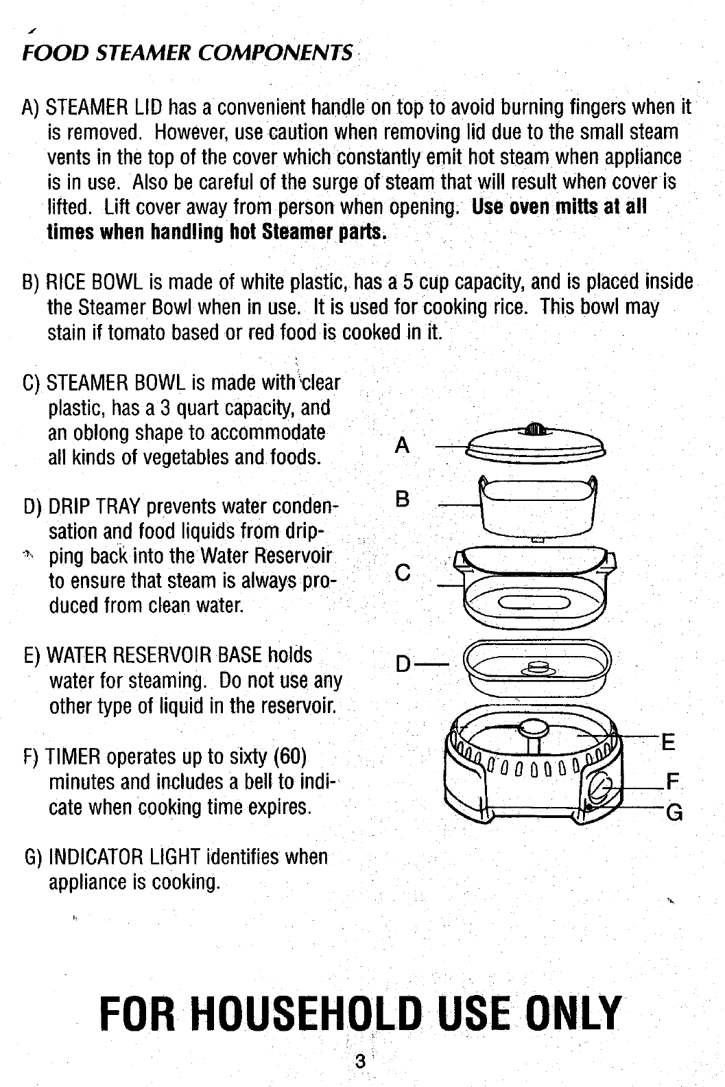 sunbeam instant steamer rice cooker instructions