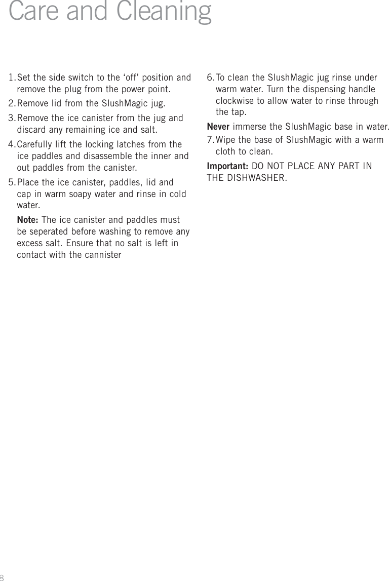 Page 10 of 12 - Sunbeam SL5200 User Manual  To The 617f2c2c-9282-44da-8564-c0e7b755ea9e