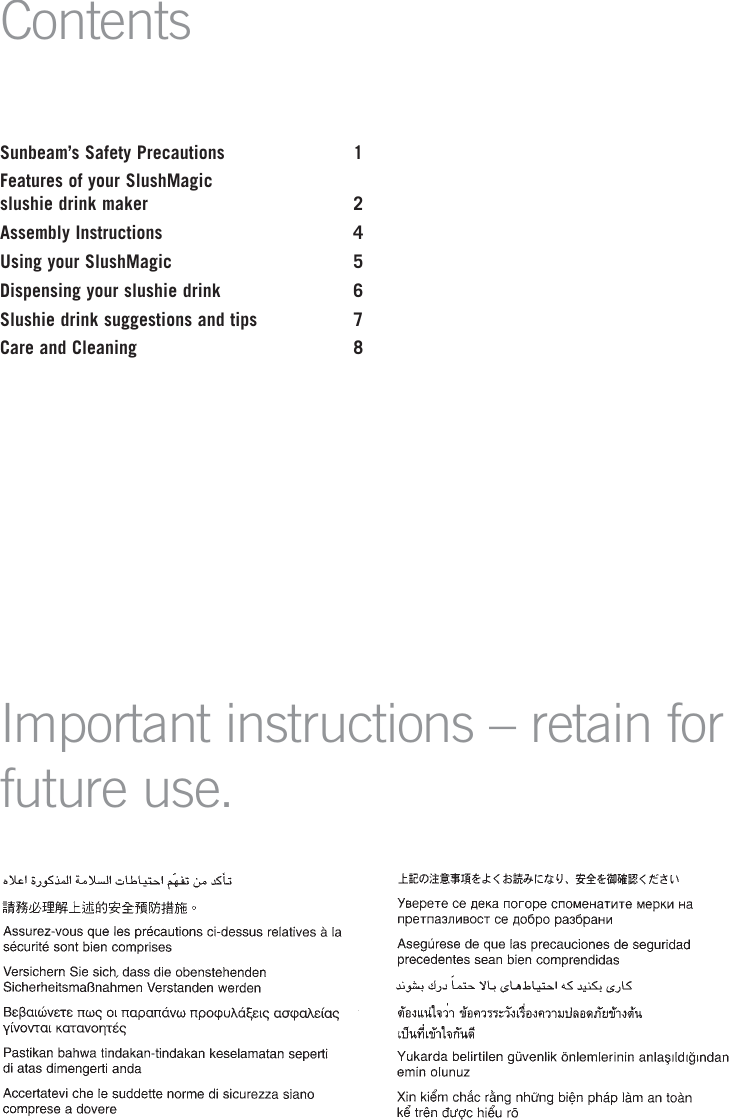 Page 2 of 12 - Sunbeam SL5200 User Manual  To The 617f2c2c-9282-44da-8564-c0e7b755ea9e