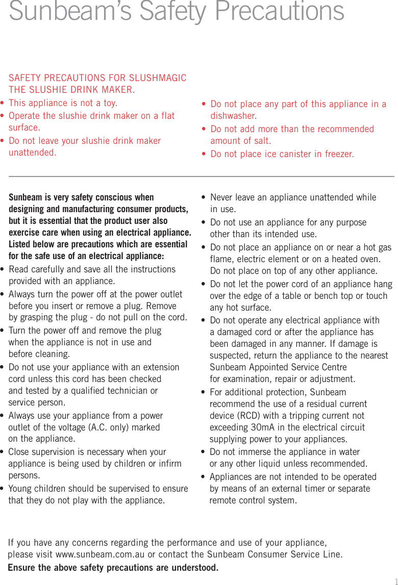Page 3 of 12 - Sunbeam SL5200 User Manual  To The 617f2c2c-9282-44da-8564-c0e7b755ea9e