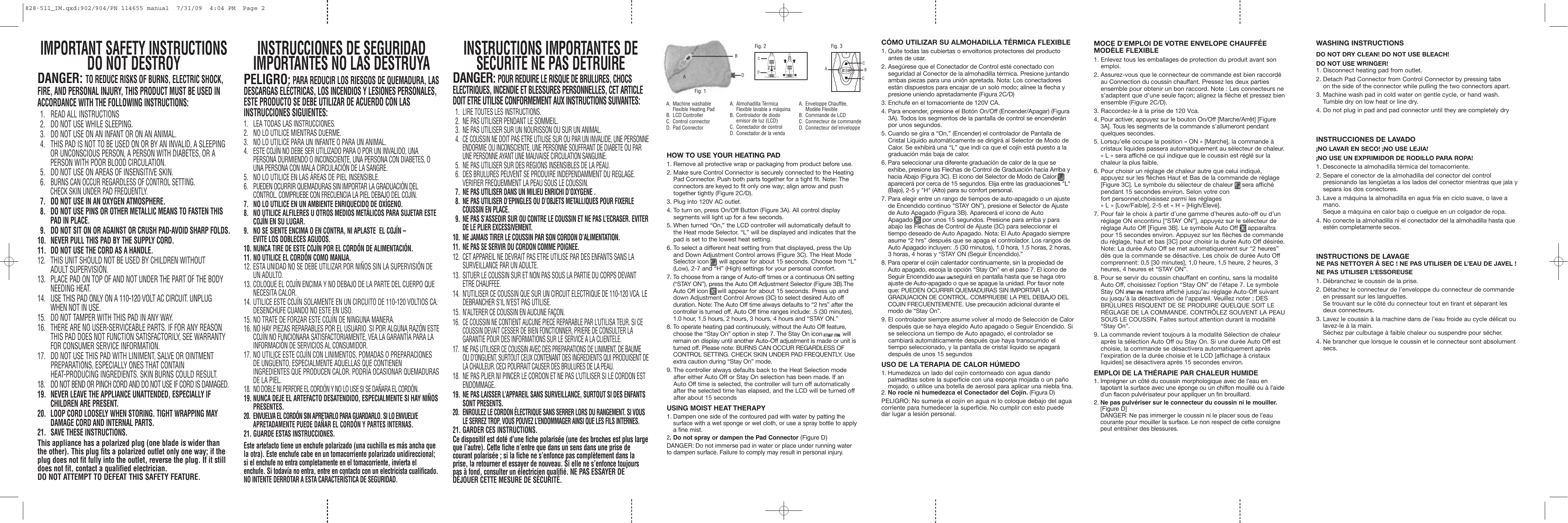 Page 2 of 2 - Sunbeam Sunbeam-137117-Users-Manual- 902/904/PN 114655 Manual  Sunbeam-137117-users-manual