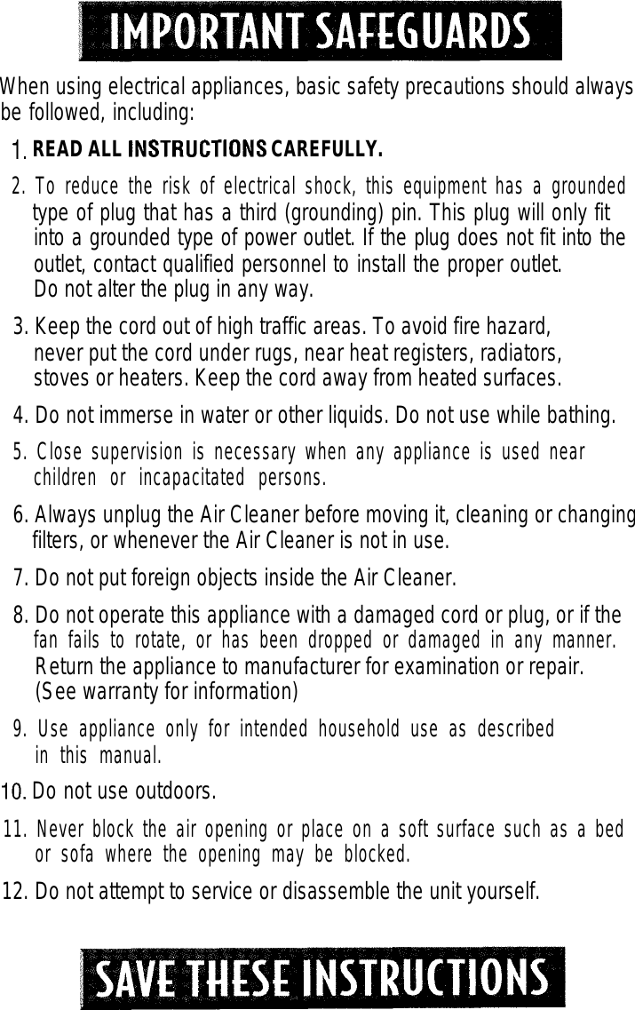 Page 2 of 10 - Sunbeam Sunbeam-2543-Users-Manual-  Sunbeam-2543-users-manual