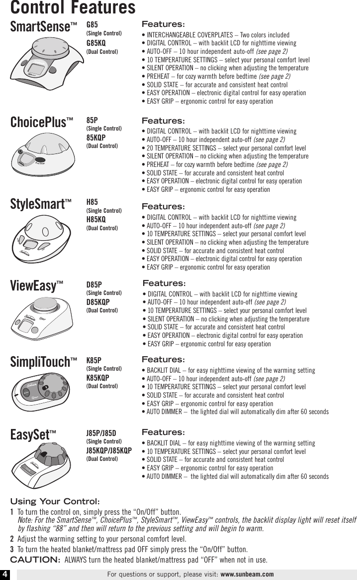 Page 6 of 12 - Sunbeam Sunbeam-Electric-Heater-Users-Manual-  Sunbeam-electric-heater-users-manual