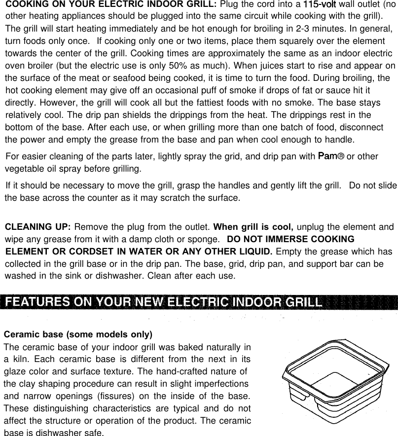 Page 4 of 8 - Sunbeam Sunbeam-Electric-Indoor-Grills-Users-Manual-  Sunbeam-electric-indoor-grills-users-manual