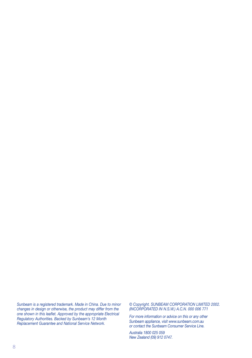 Page 10 of 12 - Sunbeam Sunbeam-Fb3500-Users-Manual- FB3500 Footspa_InsBk  Sunbeam-fb3500-users-manual