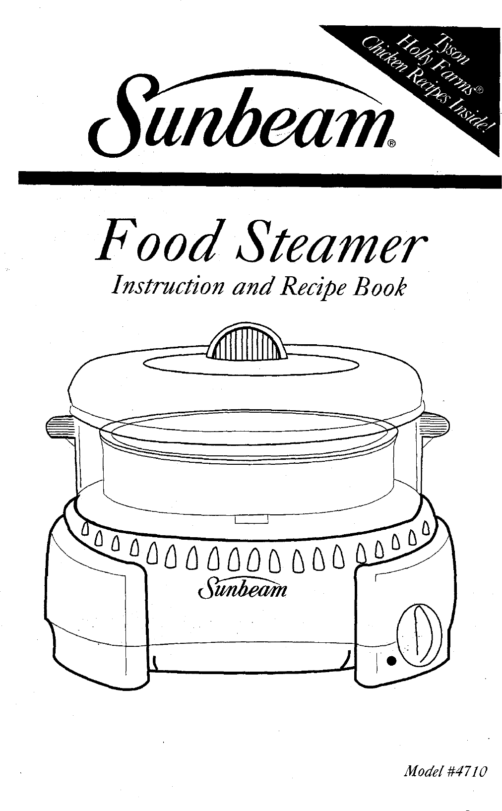 Sunbeam Food Steamer Users Manual 4710VS.1