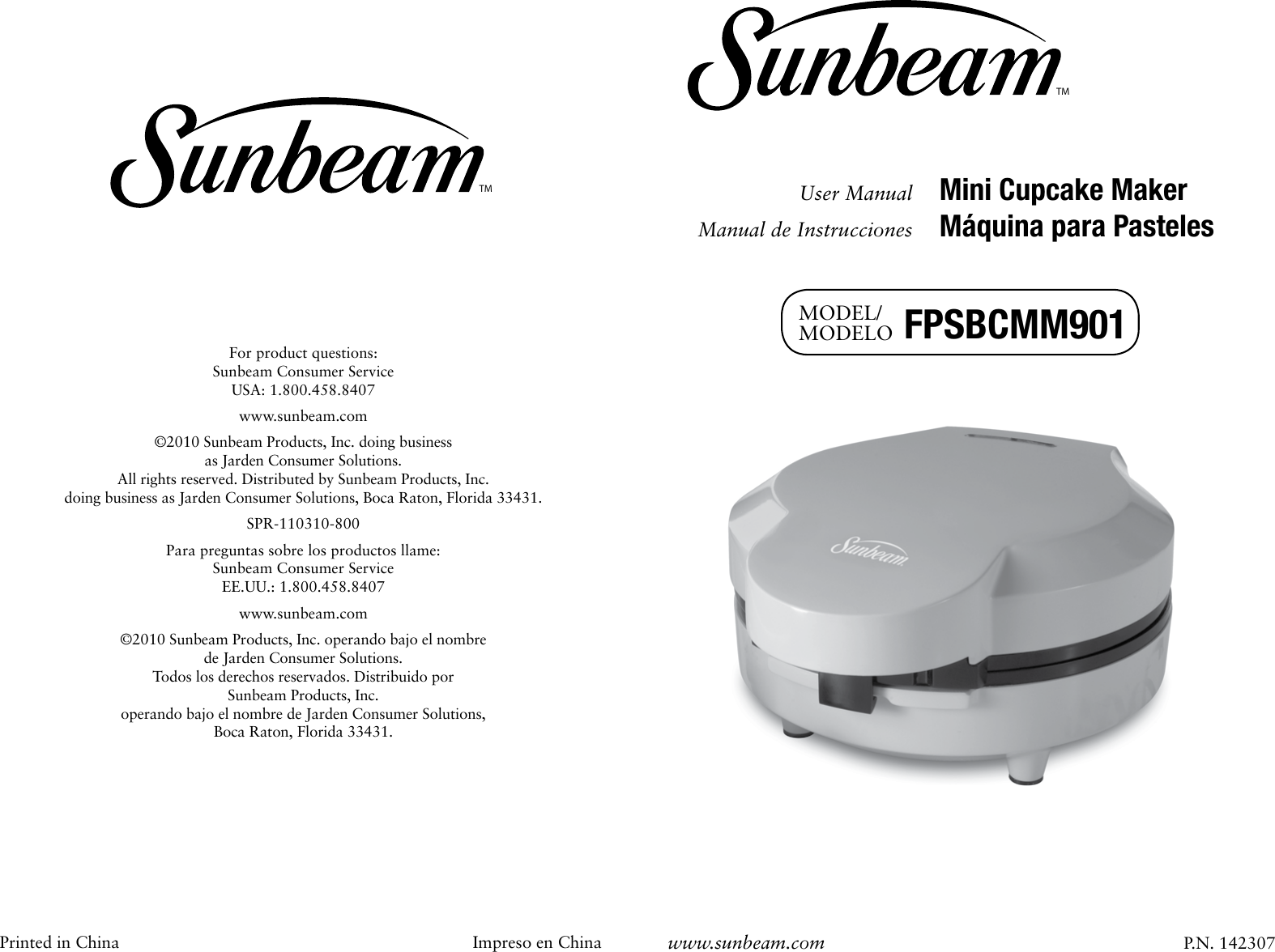 Sunbeam Fpsbcmm901 Instruction Manual