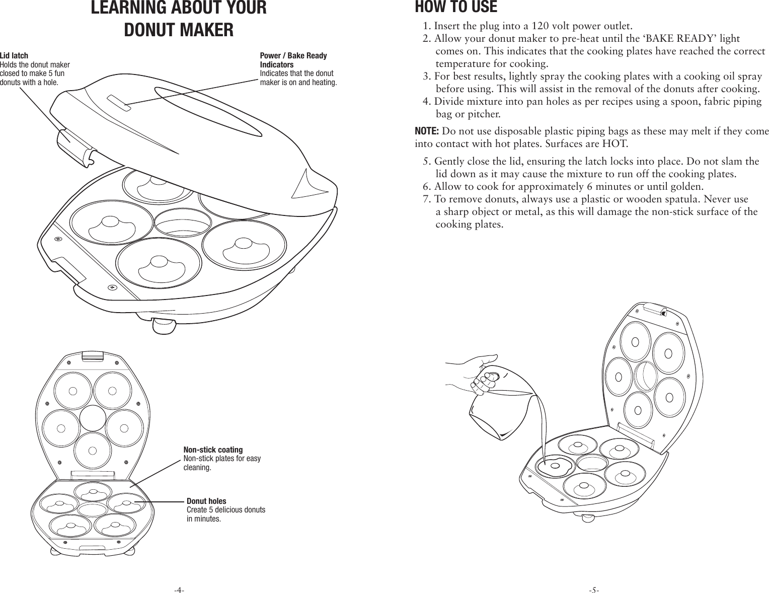 Page 3 of 12 - Sunbeam Sunbeam-Fpsbdml920-Donut-Maker-Instruction-Manual- FPSBCML920_DM_IB  Sunbeam-fpsbdml920-donut-maker-instruction-manual
