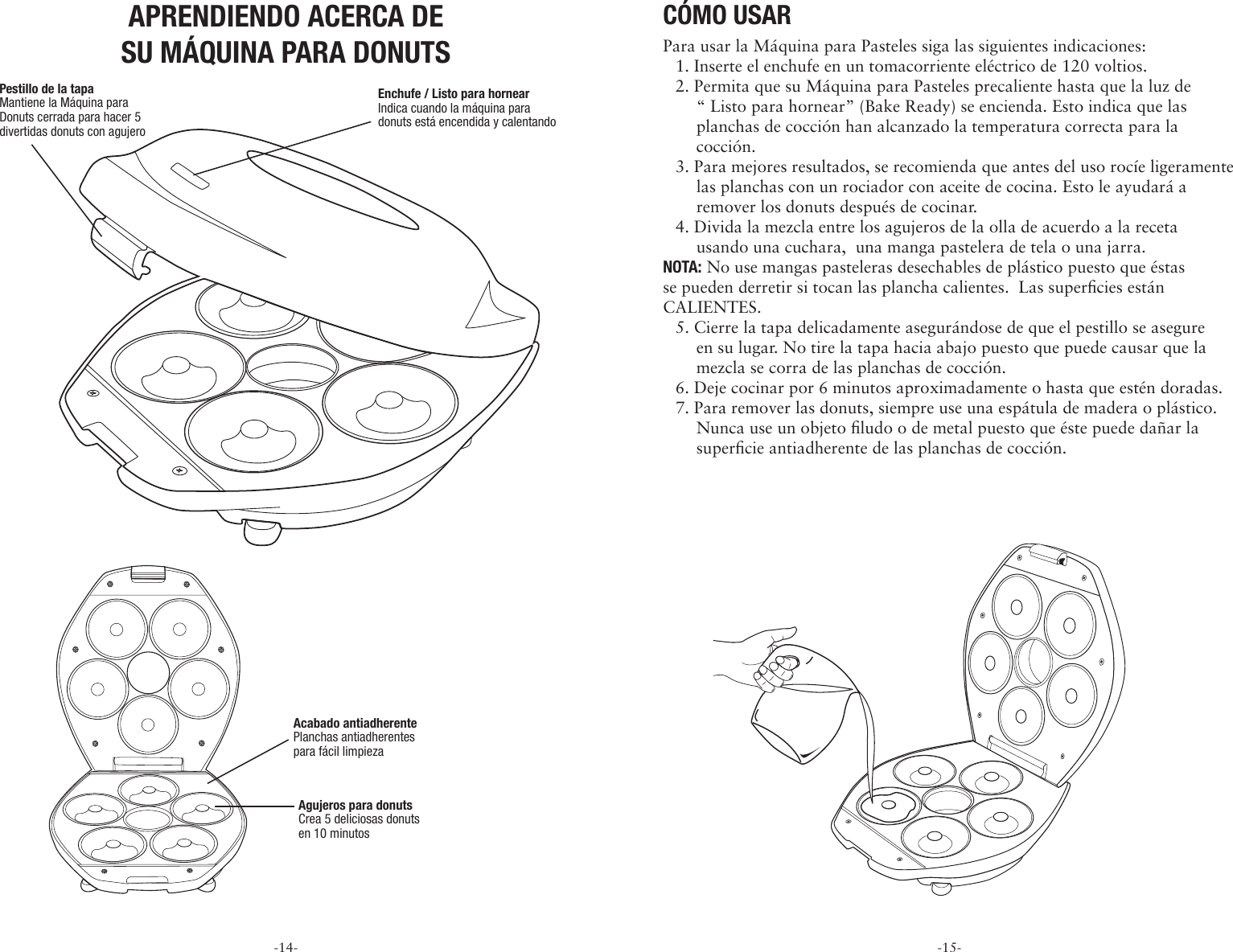 Page 8 of 12 - Sunbeam Sunbeam-Fpsbdml920-Donut-Maker-Instruction-Manual- FPSBCML920_DM_IB  Sunbeam-fpsbdml920-donut-maker-instruction-manual