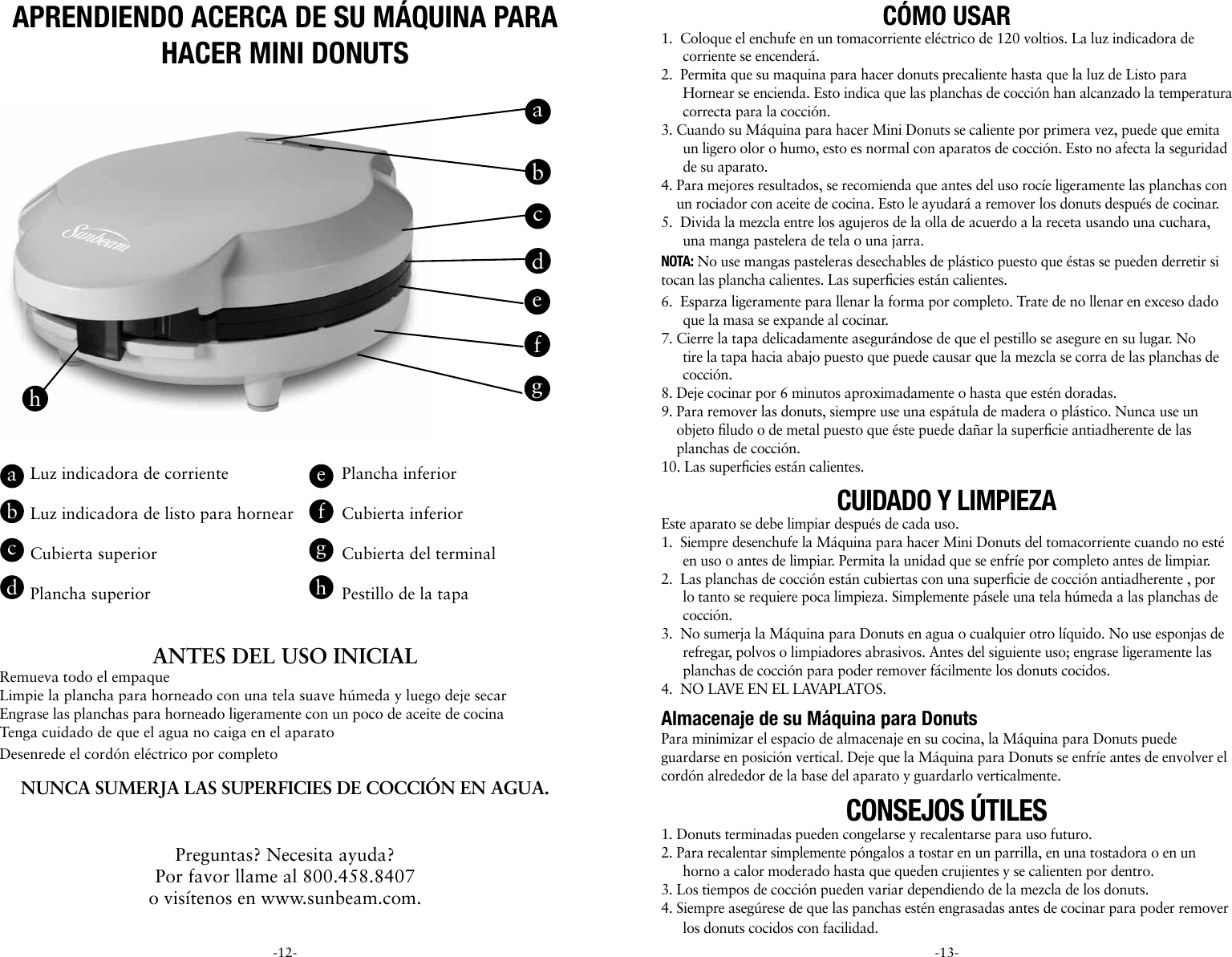 Page 6 of 8 - Sunbeam Sunbeam-Fpsbdmm921-Instruction-Manual-  Sunbeam-fpsbdmm921-instruction-manual