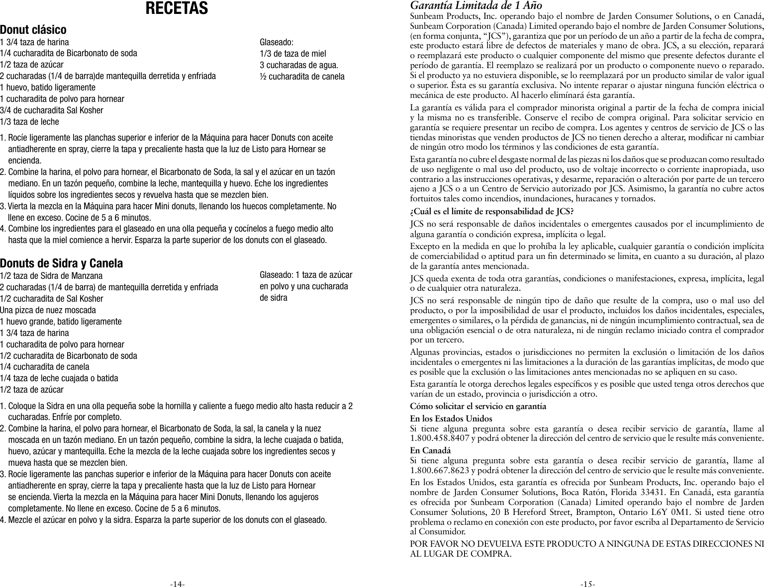 Page 7 of 8 - Sunbeam Sunbeam-Fpsbdmm921-Instruction-Manual-  Sunbeam-fpsbdmm921-instruction-manual