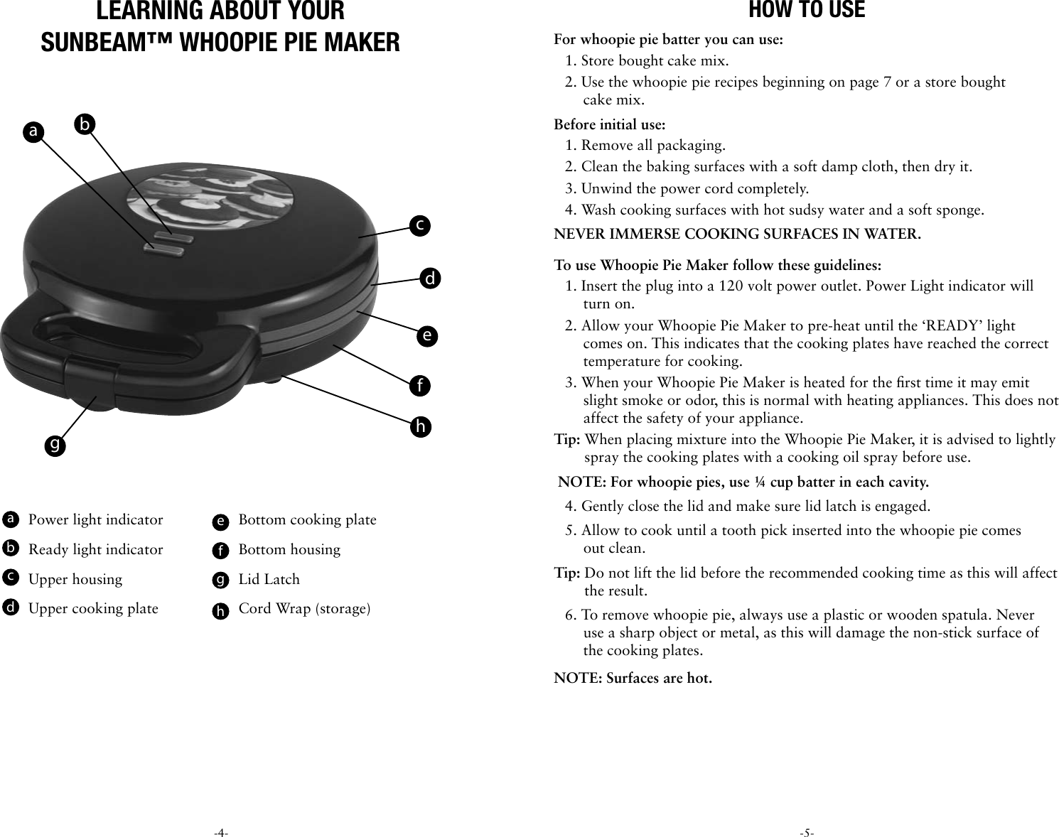 Page 3 of 10 - Sunbeam Sunbeam-Fpsbtrwp01-Instruction-Manual-  Sunbeam-fpsbtrwp01-instruction-manual
