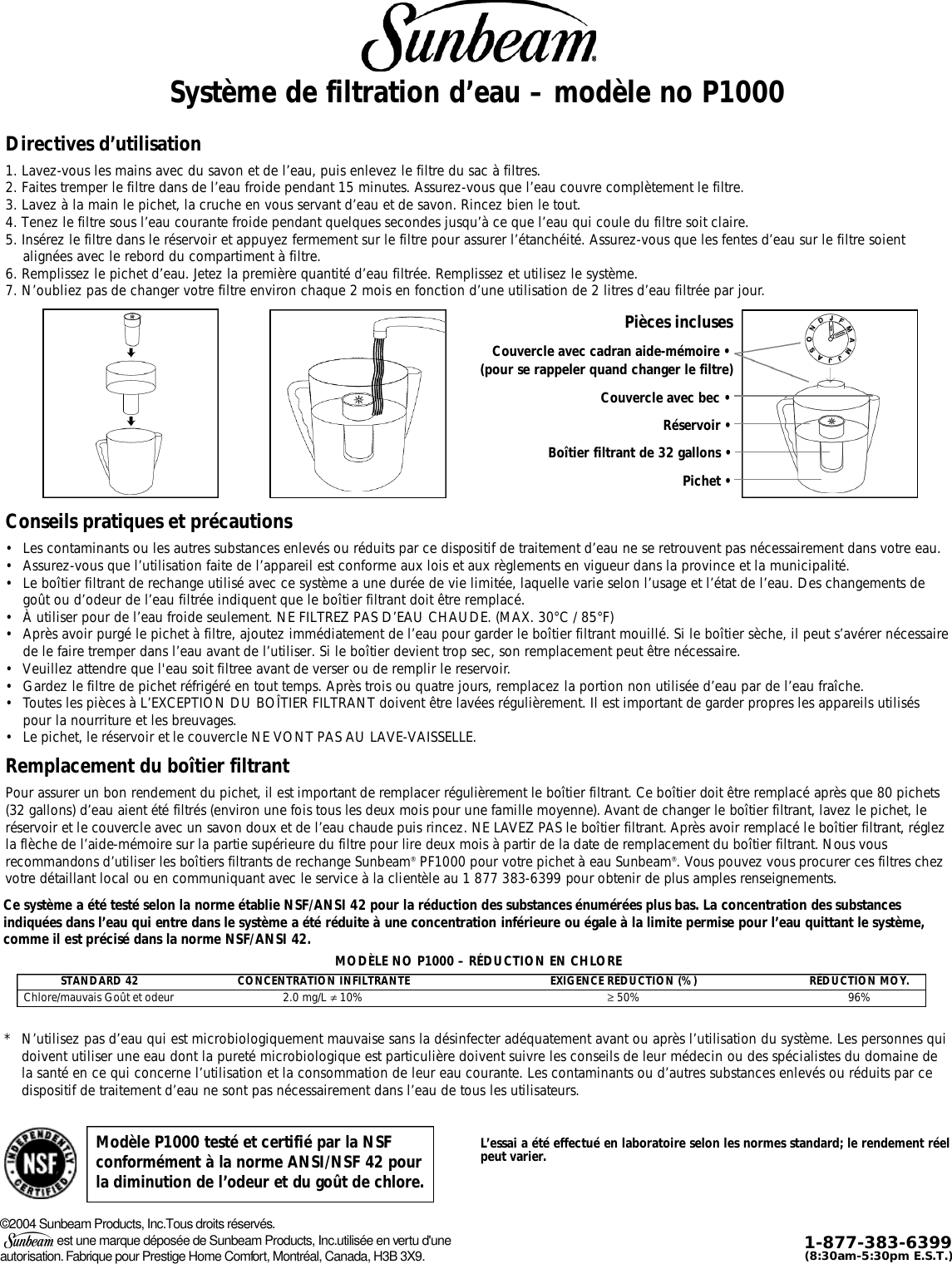 Page 2 of 2 - Sunbeam Sunbeam-P1000-Users-Manual-  Sunbeam-p1000-users-manual