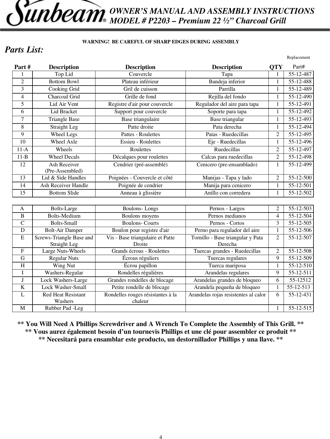 Page 4 of 11 - Sunbeam Sunbeam-P2203-Users-Manual- P2203 Owners Manual  Sunbeam-p2203-users-manual