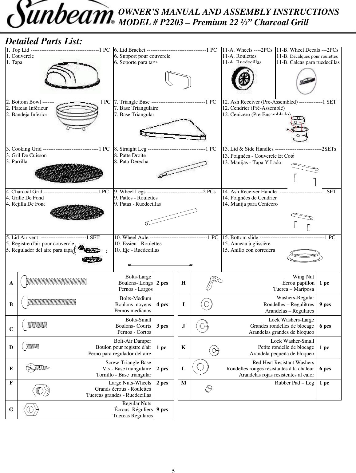 Page 5 of 11 - Sunbeam Sunbeam-P2203-Users-Manual- P2203 Owners Manual  Sunbeam-p2203-users-manual
