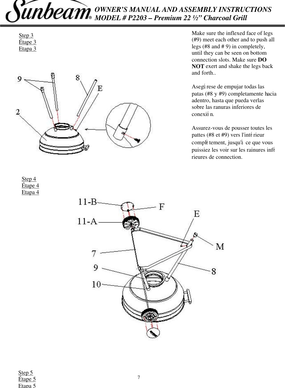 Page 7 of 11 - Sunbeam Sunbeam-P2203-Users-Manual- P2203 Owners Manual  Sunbeam-p2203-users-manual