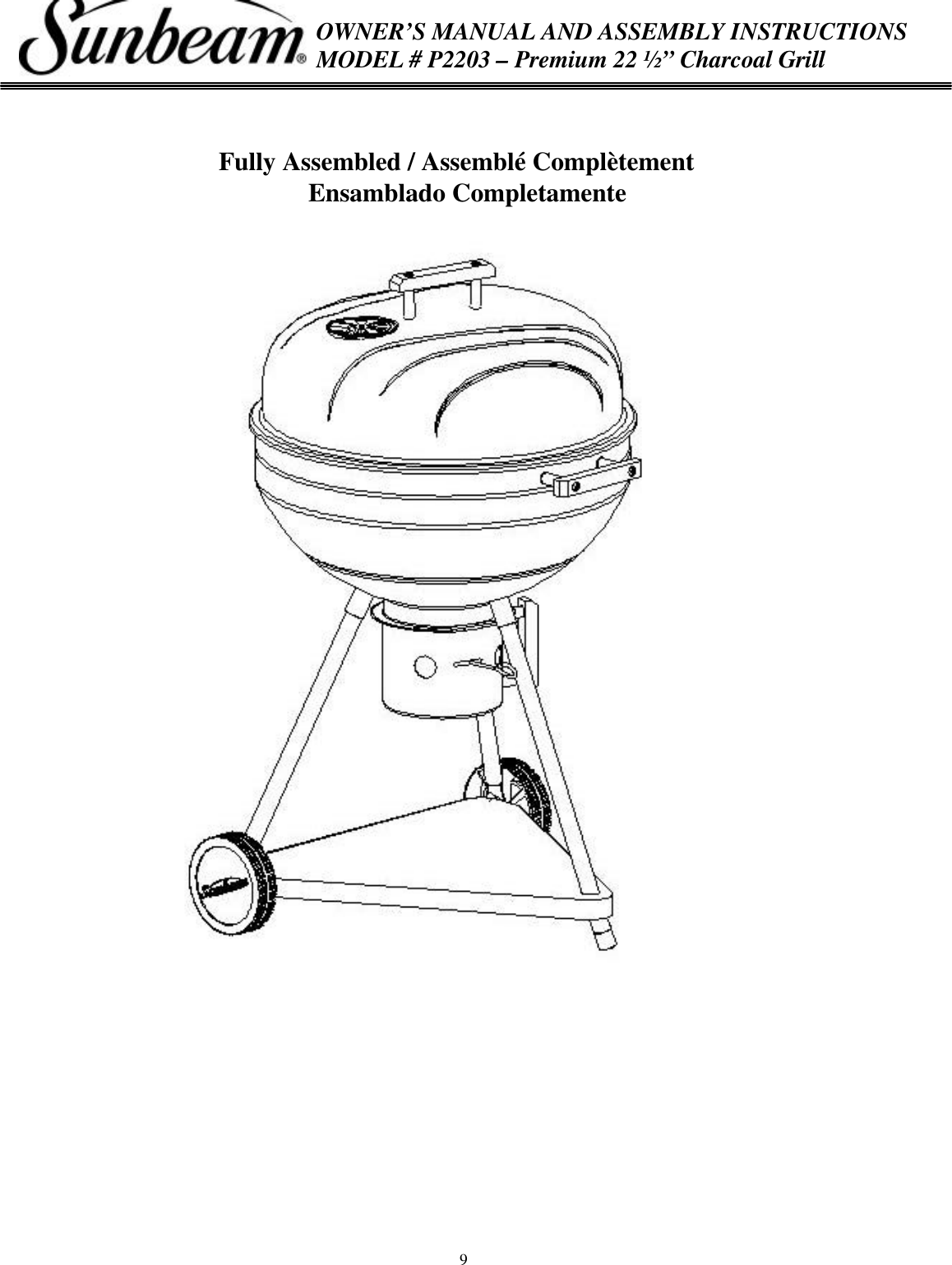 Page 9 of 11 - Sunbeam Sunbeam-P2203-Users-Manual- P2203 Owners Manual  Sunbeam-p2203-users-manual