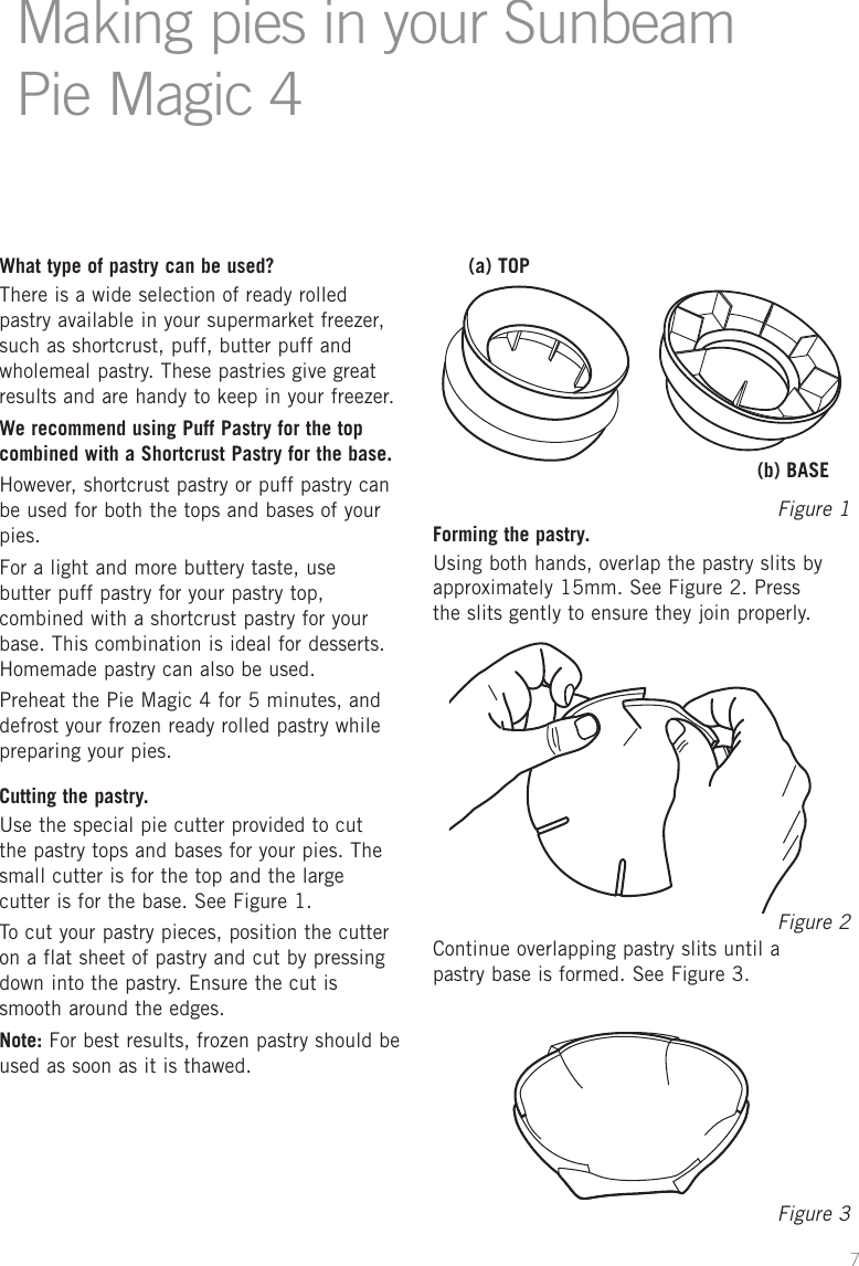 Page 7 of 12 - Sunbeam Sunbeam-Pie-Magic-4-Users-Manual- PM4400_IB  Sunbeam-pie-magic-4-users-manual