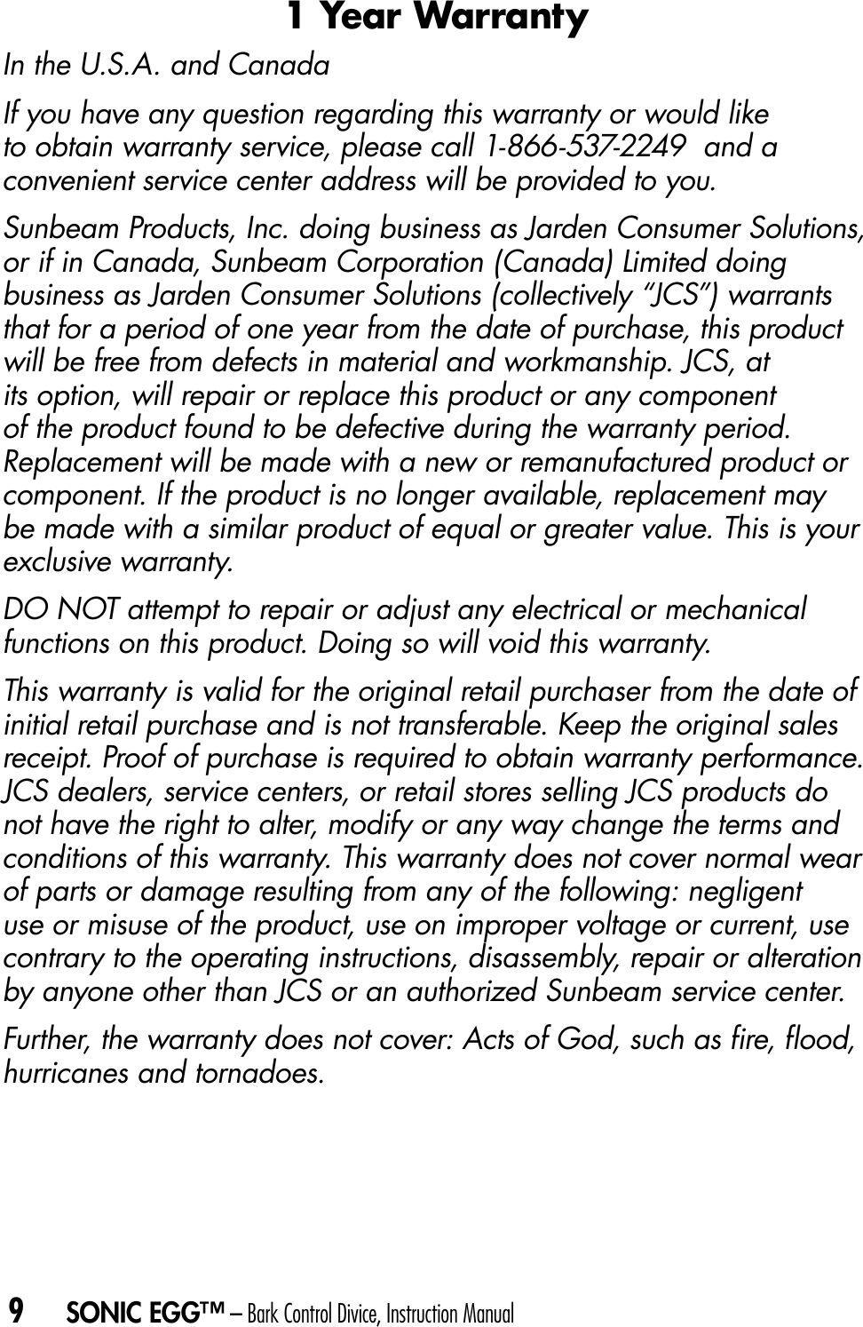 Page 10 of 11 - Sunbeam Sunbeam-Sbbcu1-Instruction-Manual-  Sunbeam-sbbcu1-instruction-manual