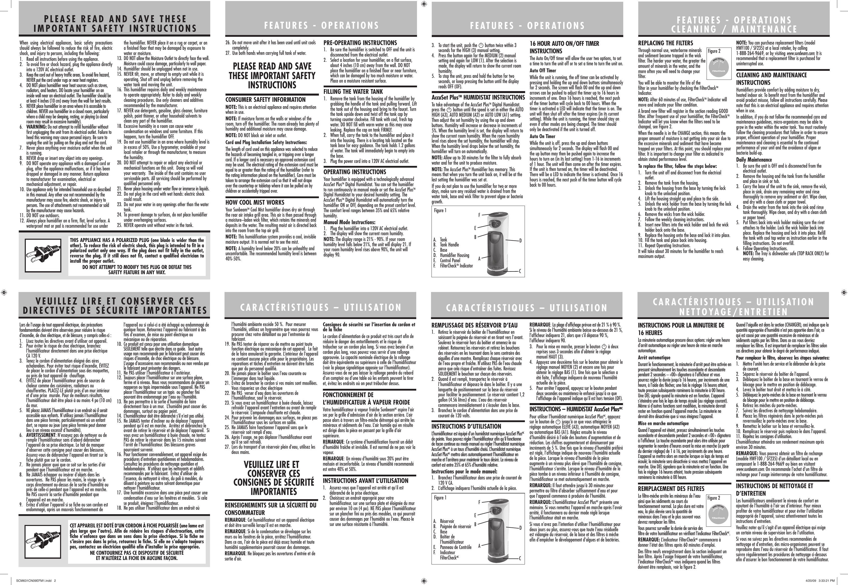 Page 2 of 2 - Sunbeam Sunbeam-Scm631-Cn-Users-Manual- SCM631CN09EFM1  Sunbeam-scm631-cn-users-manual