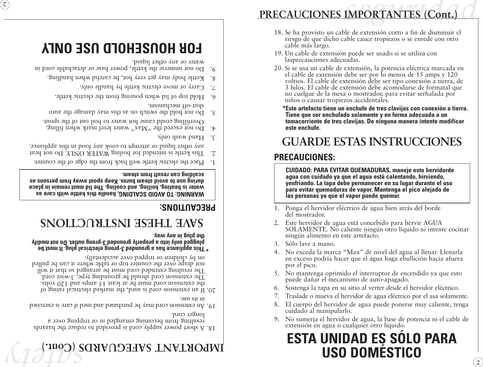 Page 3 of 8 - Sunbeam Sunbeam-Sek17-Sunbeam-Hot-Water-Dispensing-Kettle-1-7-Liter-Owner-S-Manual KE17Cxx_kettle_IB