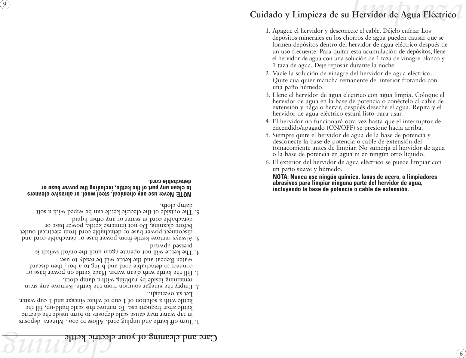 Page 7 of 8 - Sunbeam Sunbeam-Sek17-Sunbeam-Hot-Water-Dispensing-Kettle-1-7-Liter-Owner-S-Manual KE17Cxx_kettle_IB